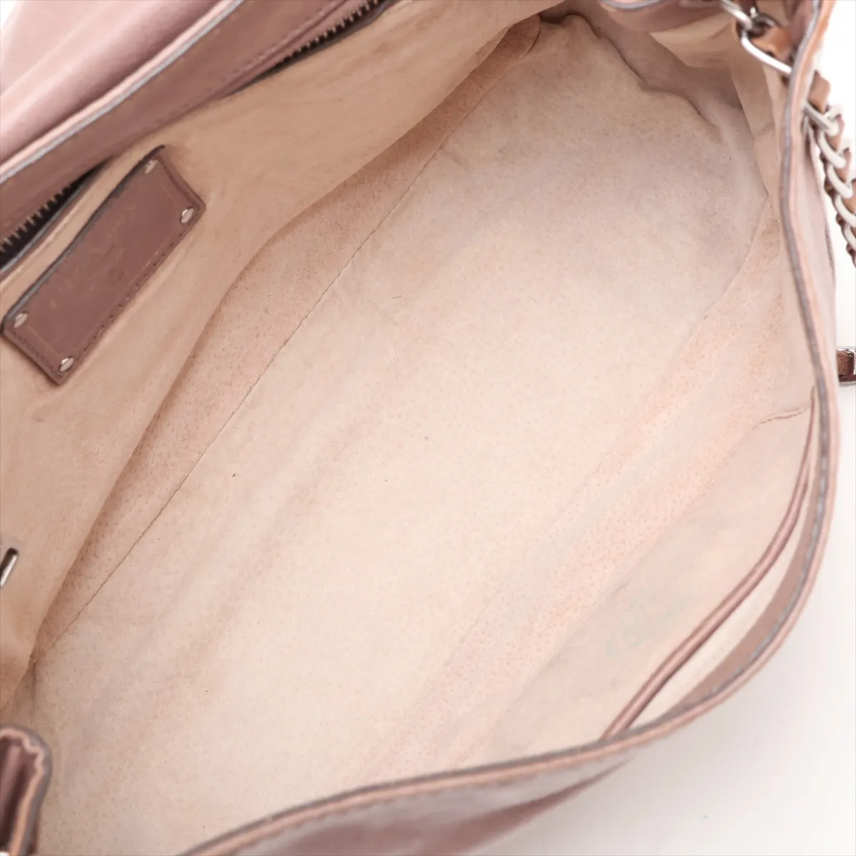 Leather Chain Shoulder Bag, Brown, B4659C — view 6