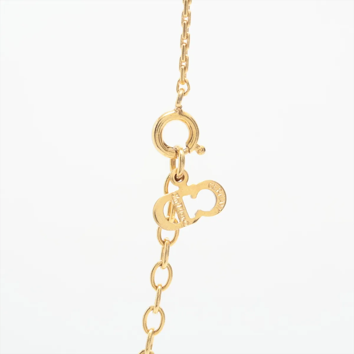 CD Logo Necklace GP x Rhinestone Gold — view 3