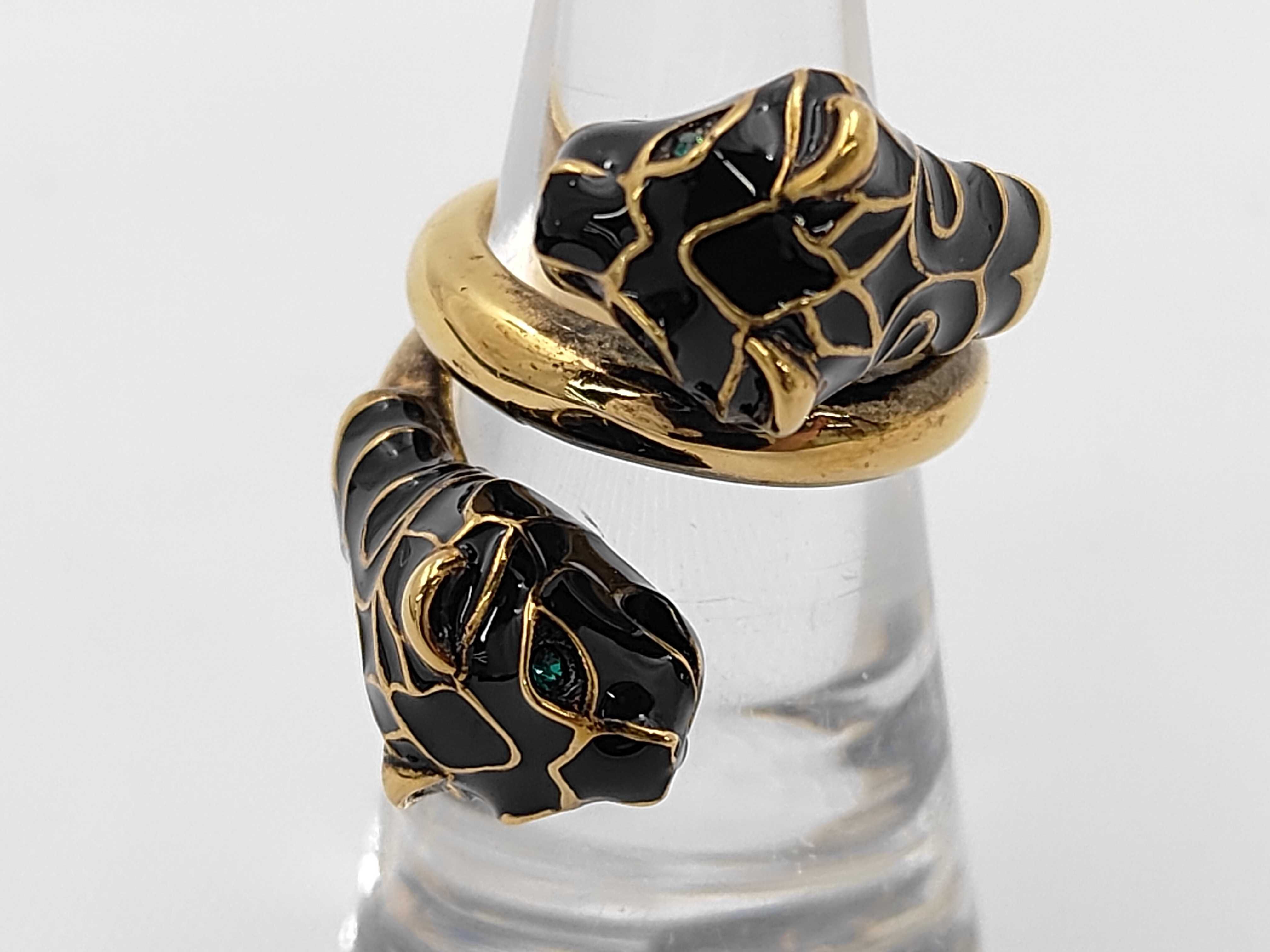 Double Tiger Head Ring, Size 10