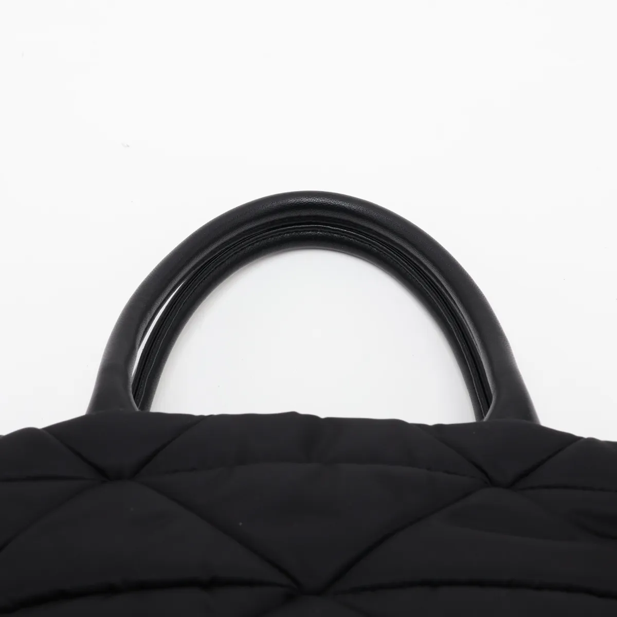 Tessuto Quilted Nylon x Leather 2-Way Handbag, Black, 1BG373 — view 6