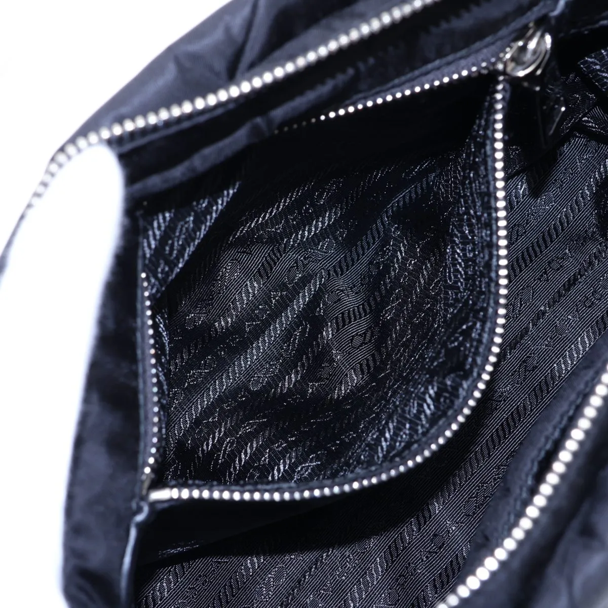 Tessuto Quilted Nylon x Leather 2-Way Handbag, Black, 1BG373 — view 9