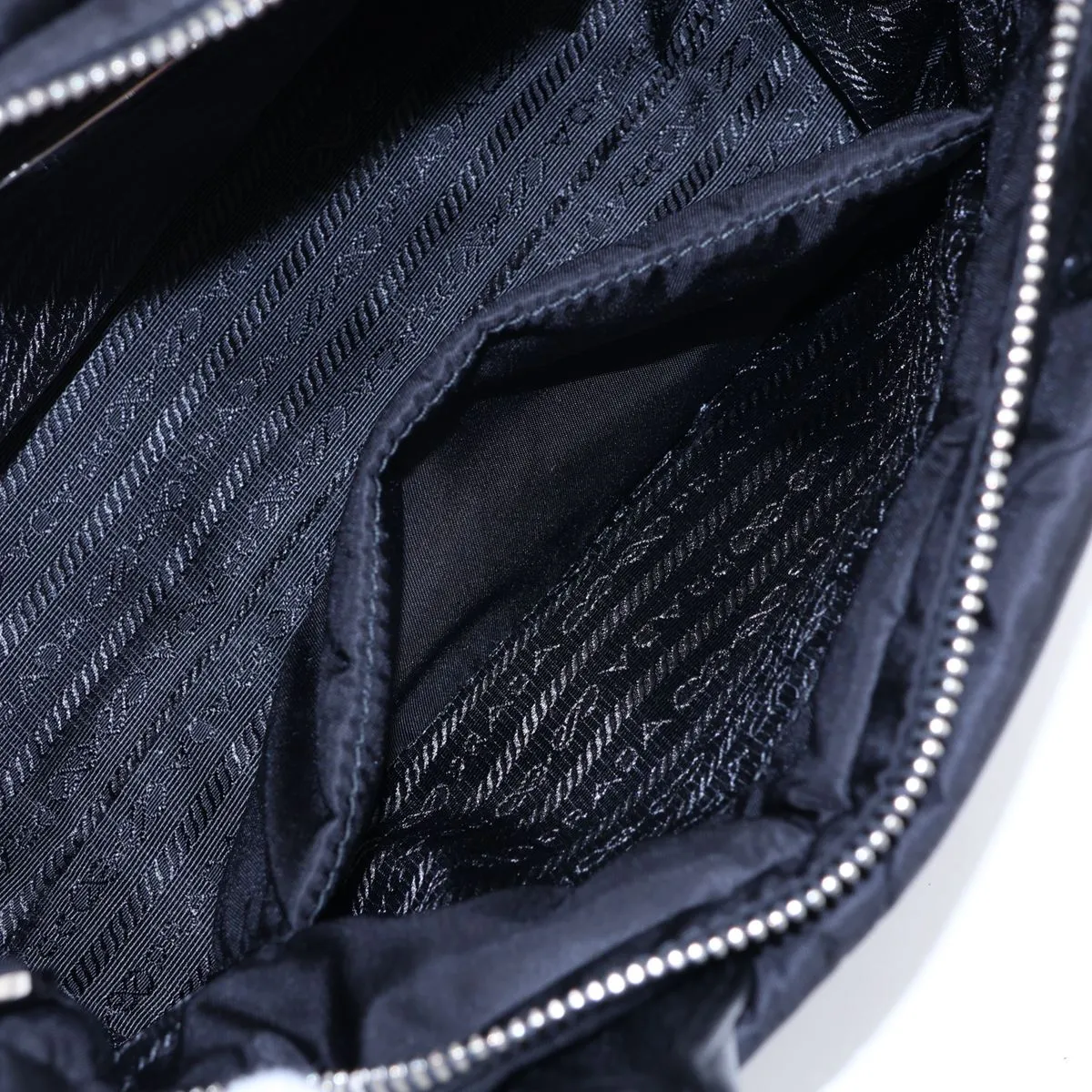 Tessuto Quilted Nylon x Leather 2-Way Handbag, Black, 1BG373 — view 10