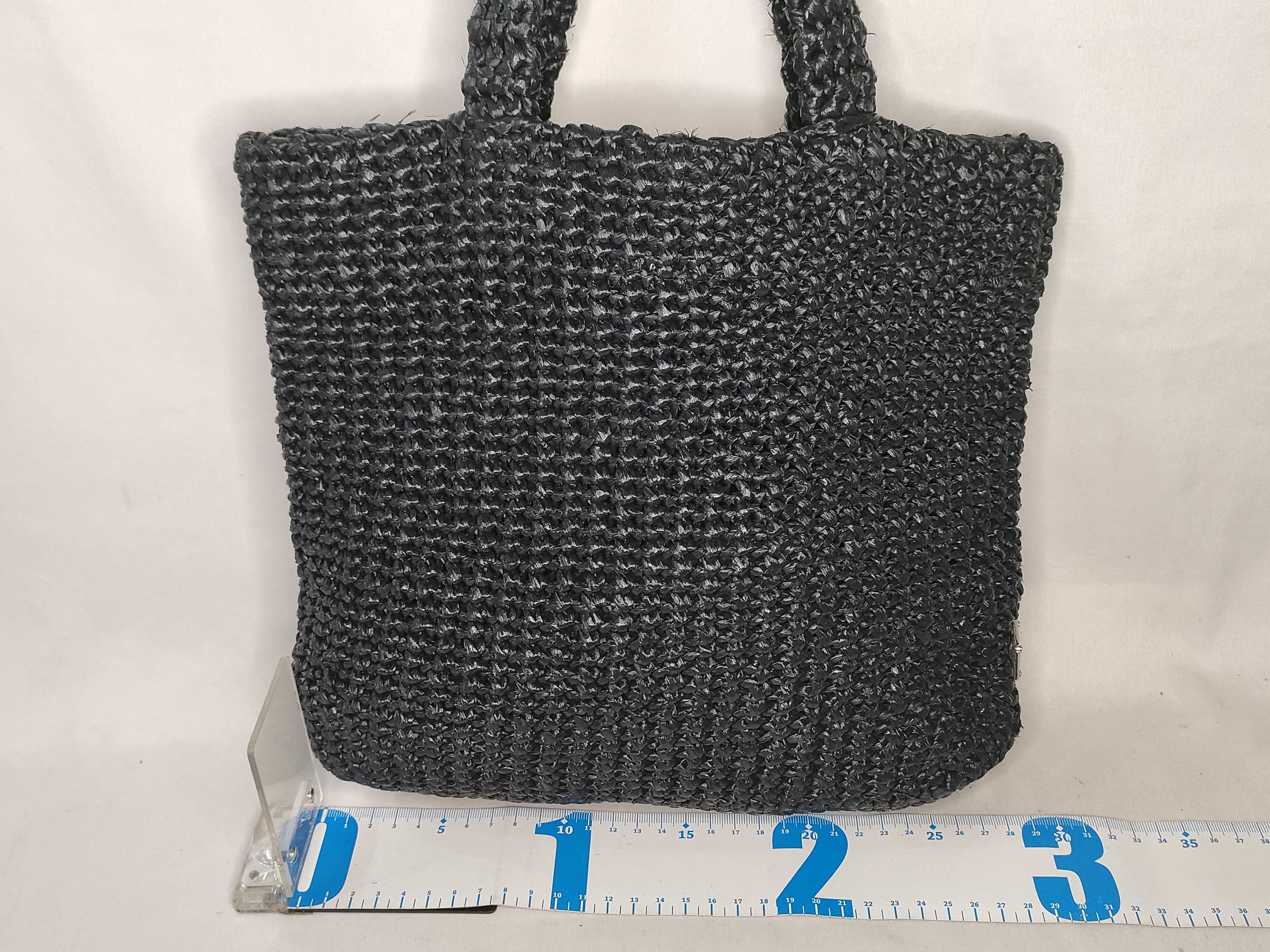 Raffia Tote Bag Black Tote Bag — view 2