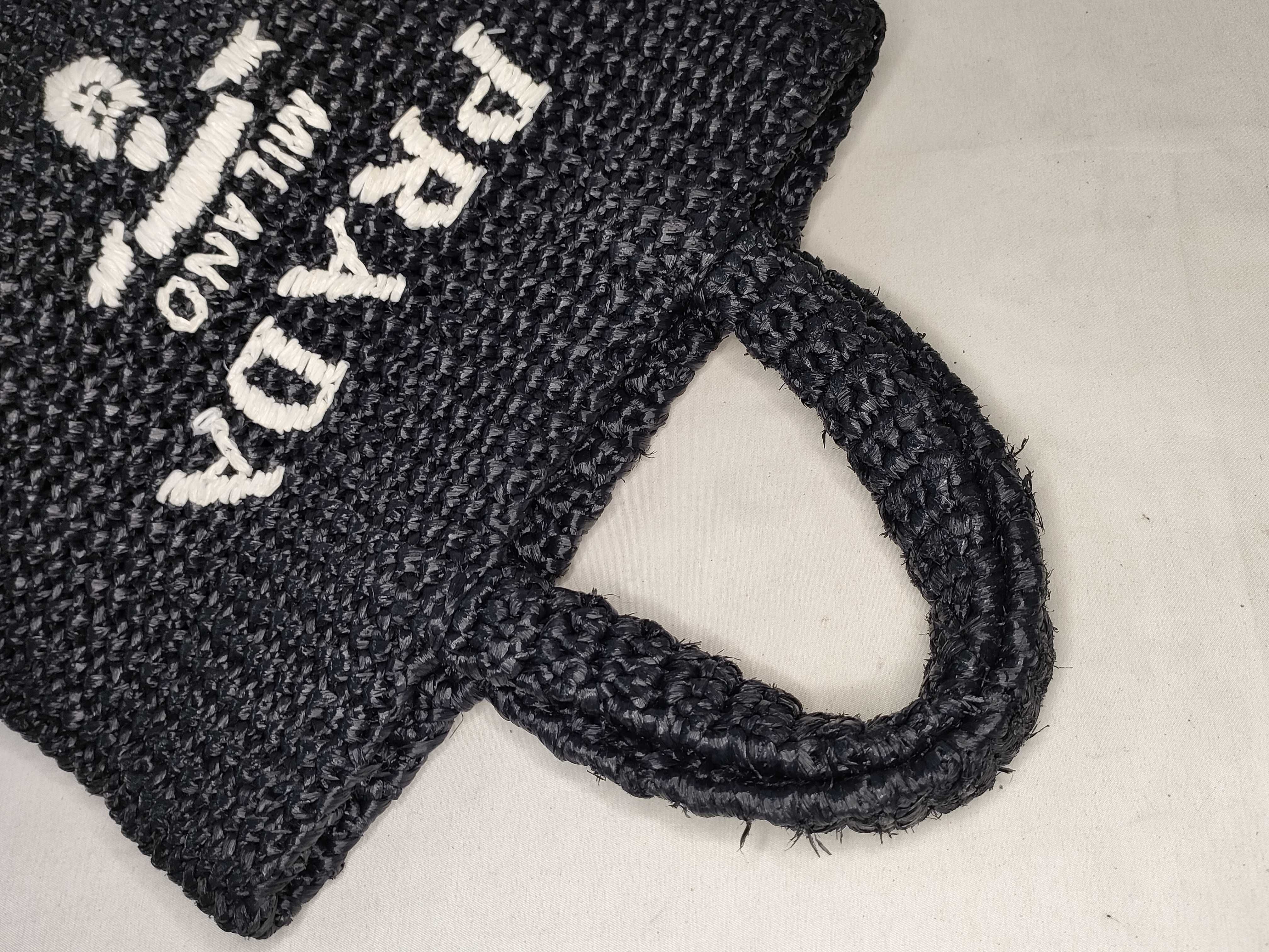 Raffia Tote Bag Black Tote Bag — view 3