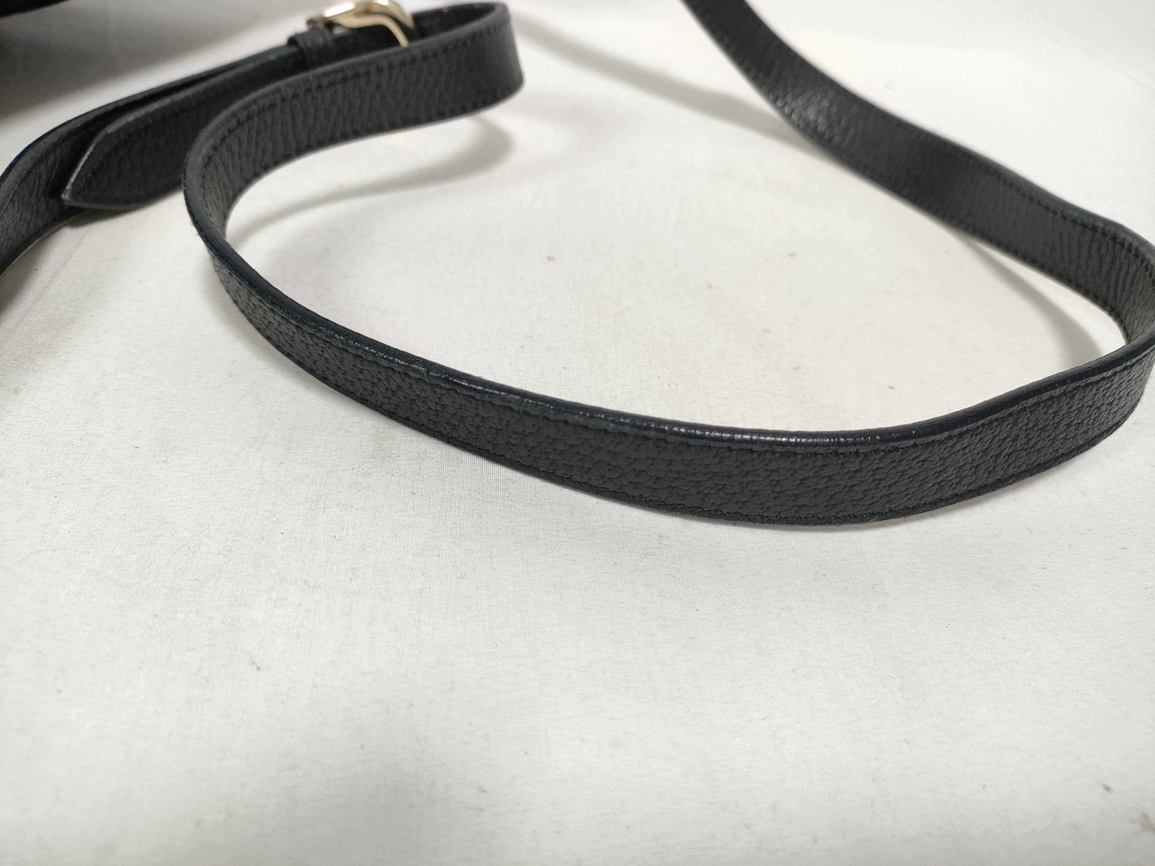 GG Canvas Black Leather Shoulder Bag 131326 — view 9