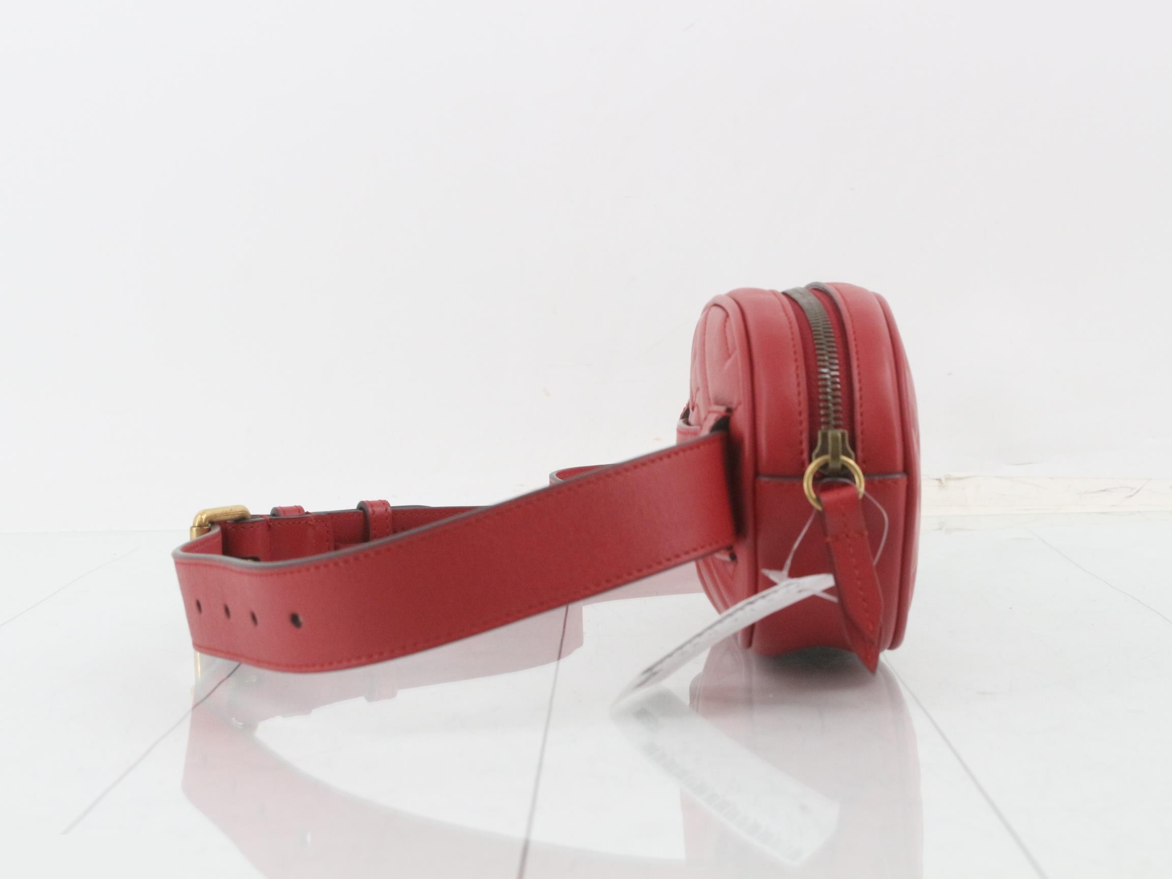 GG Marmont Leather Body Bag/Waist Bag, Red — view 4