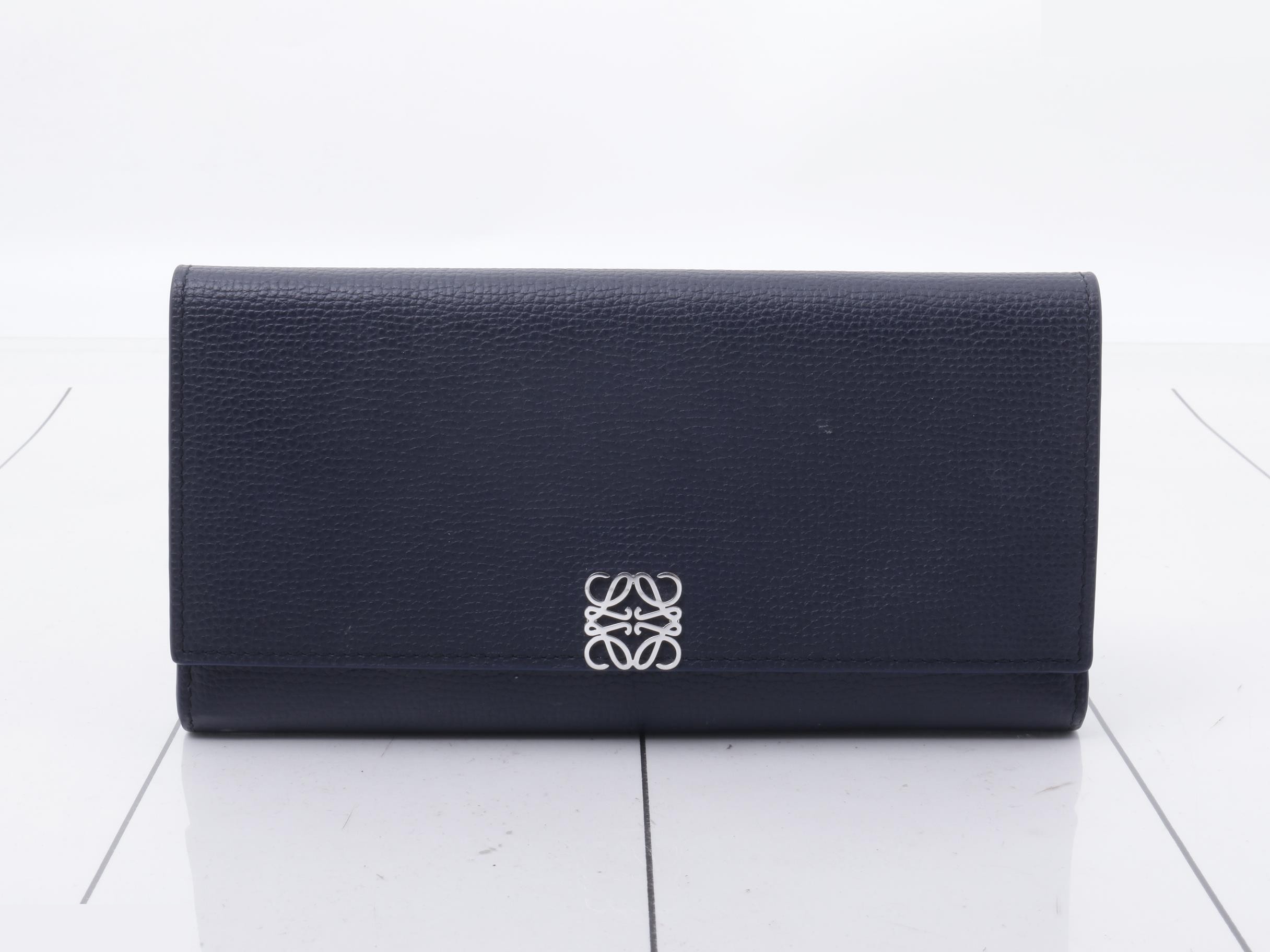 Leather Anagram Bi-fold Long Wallet