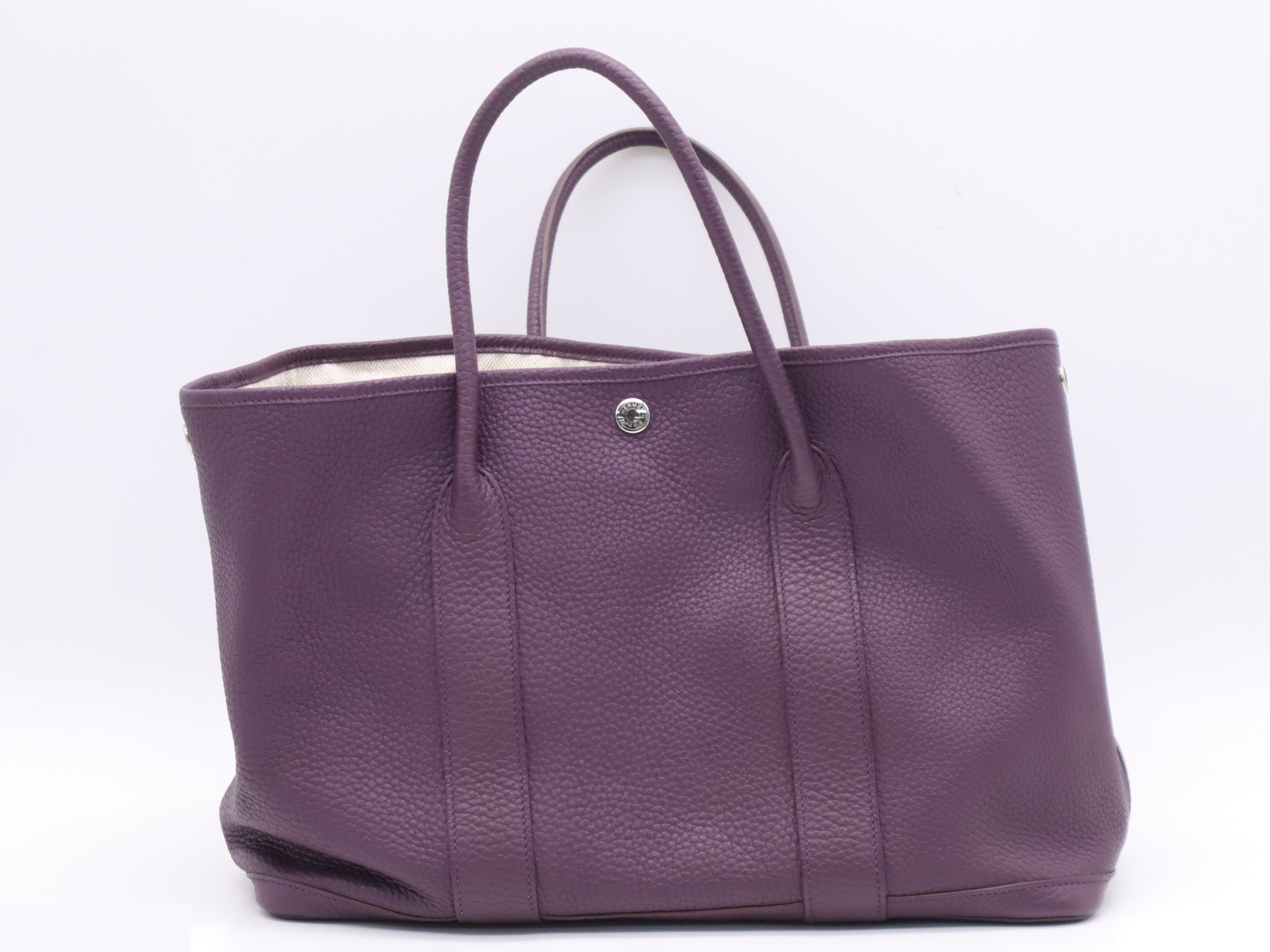 Leather Garden Party PM bag, purple, silver hardware, P stamp, 2012. — view 2