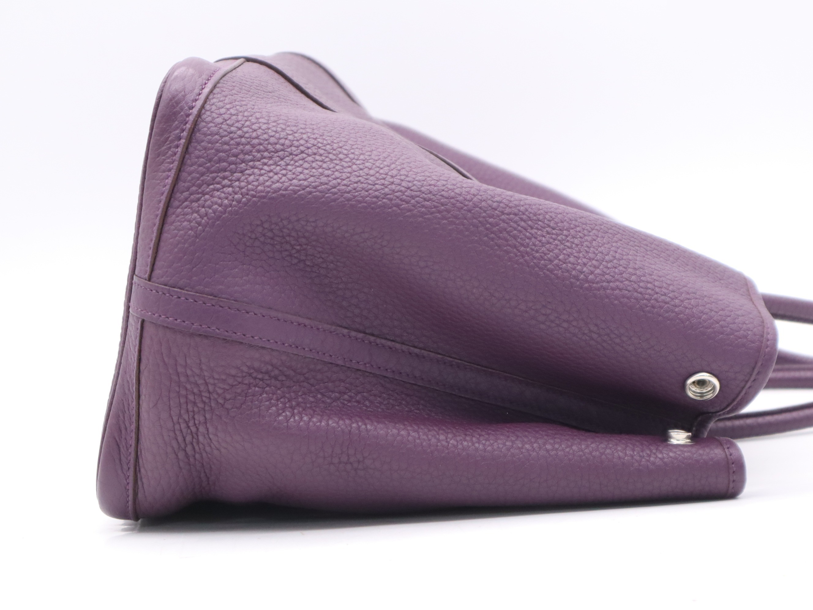 Leather Garden Party PM bag, purple, silver hardware, P stamp, 2012. — view 5