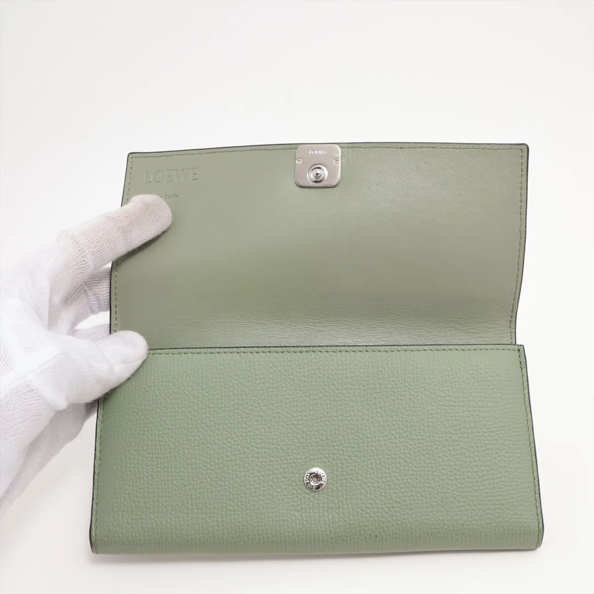 Anagram Continental Wallet Leather Long Wallet Green — view 3