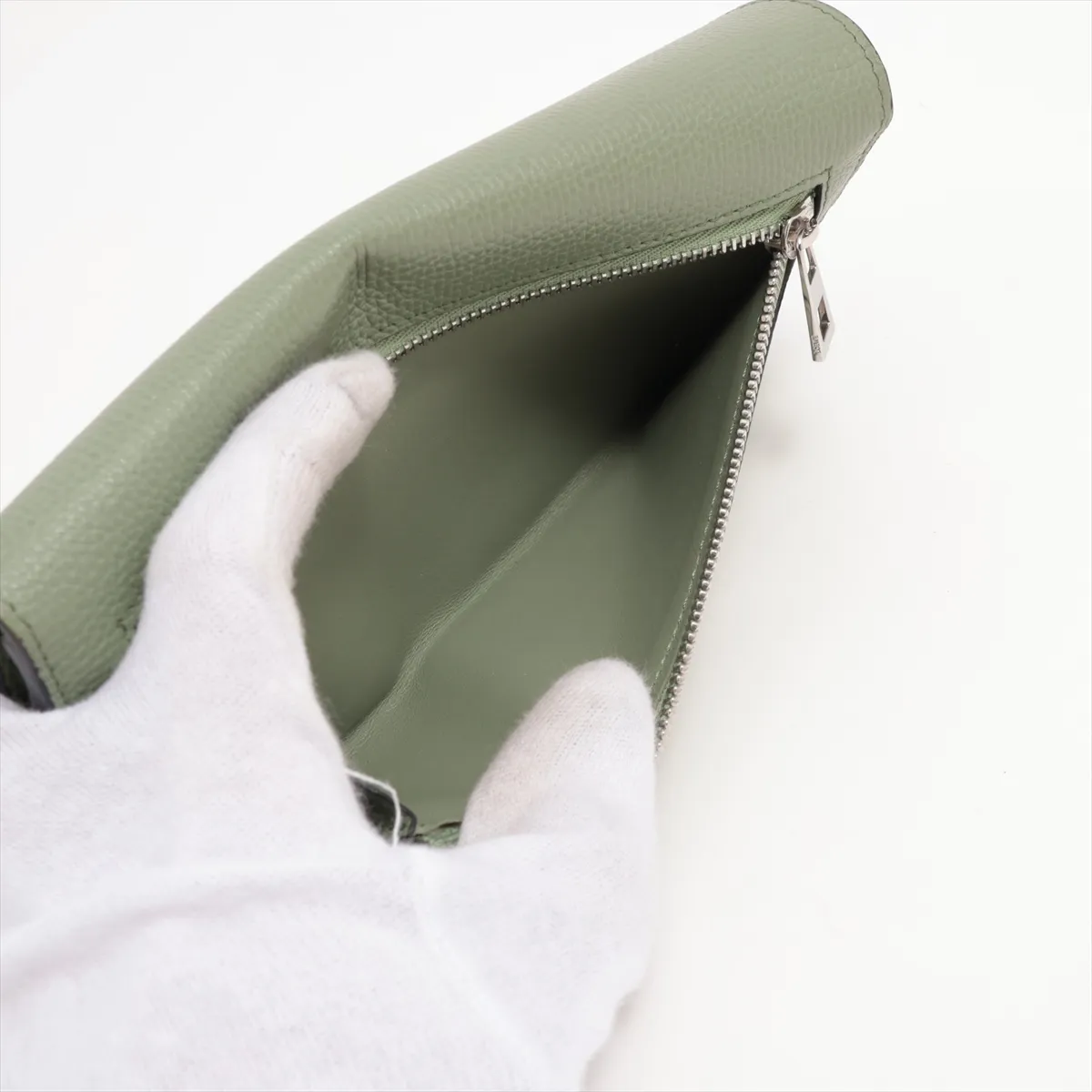 Anagram Continental Wallet Leather Long Wallet Green — view 8