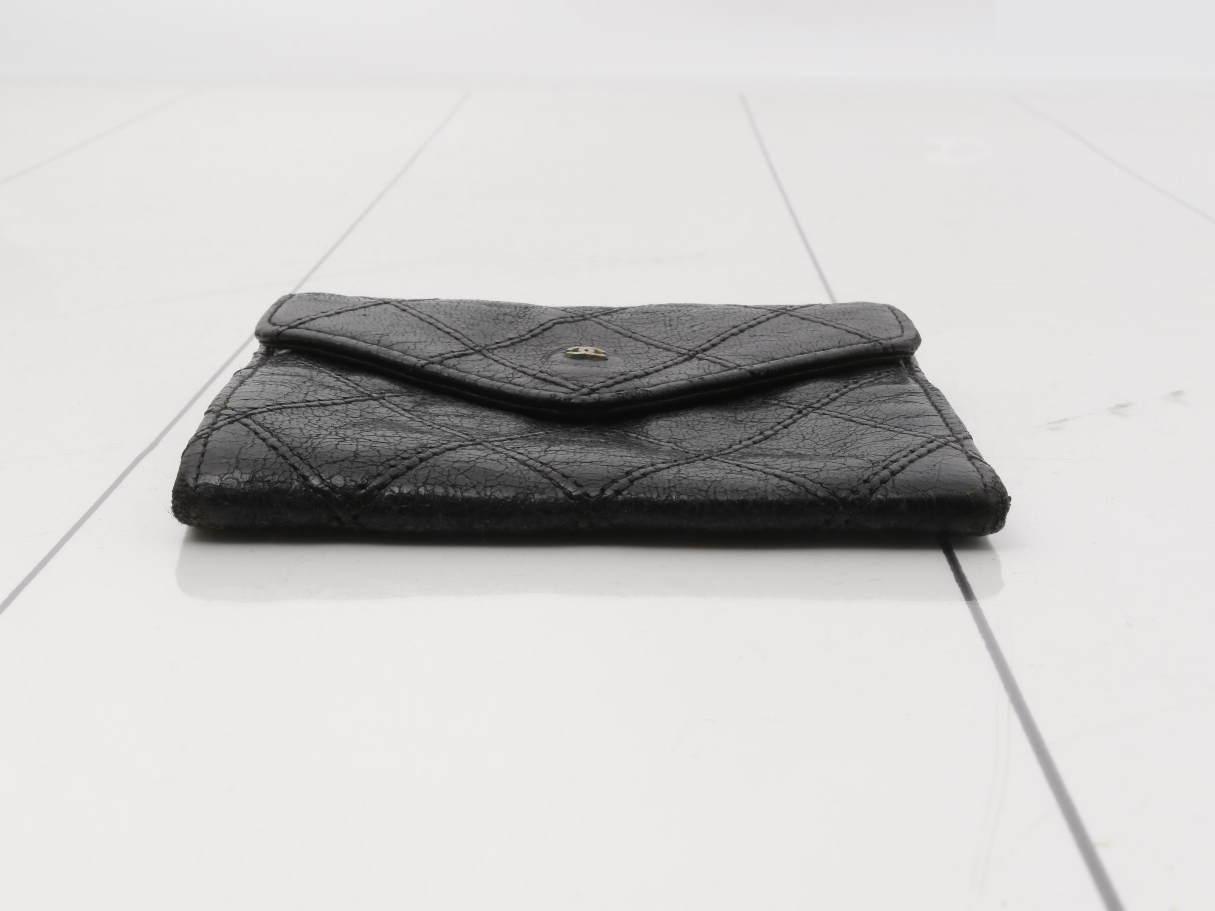 Leather Coin Case, Black — view 3