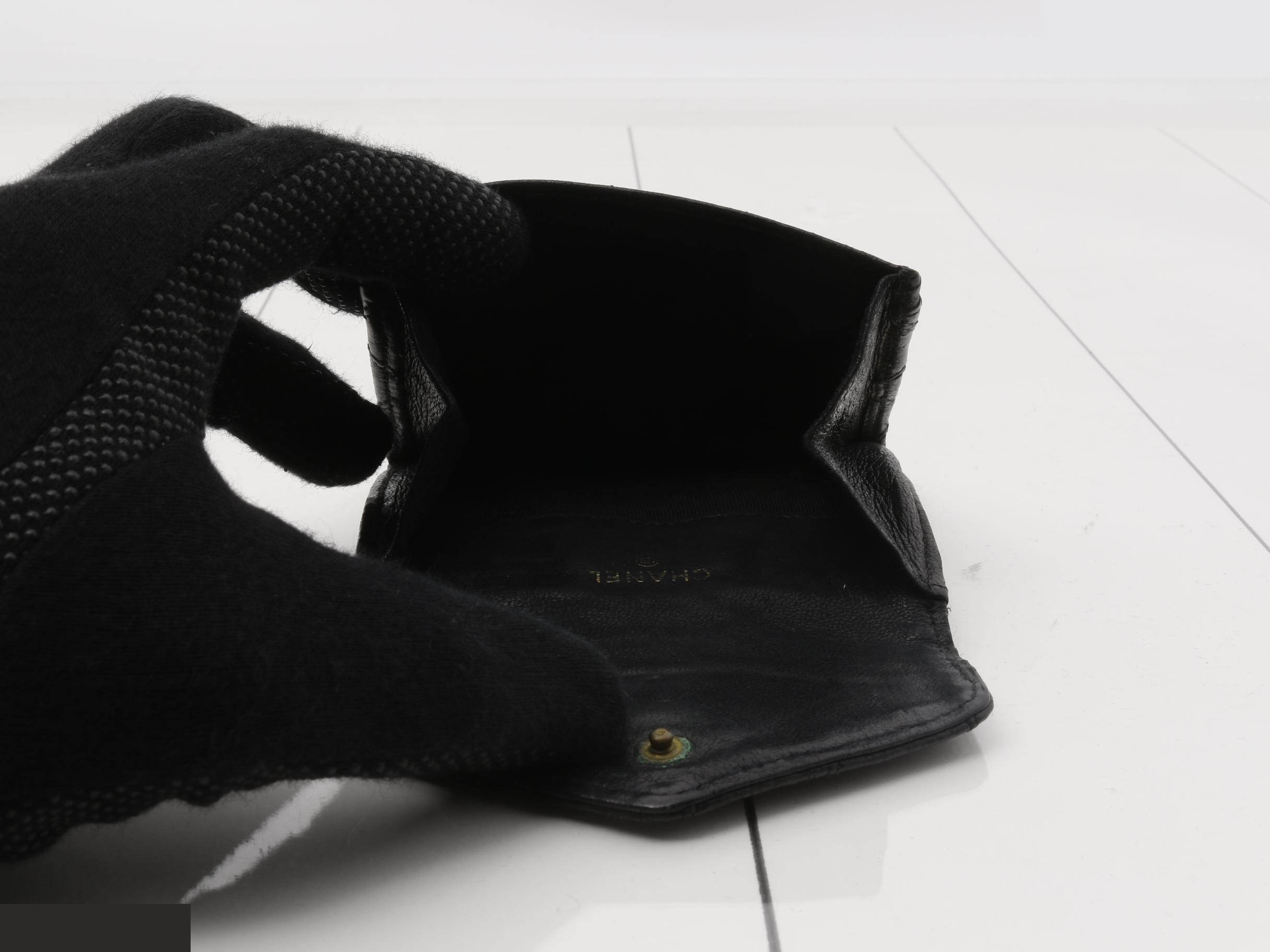 Leather Coin Case, Black — view 4