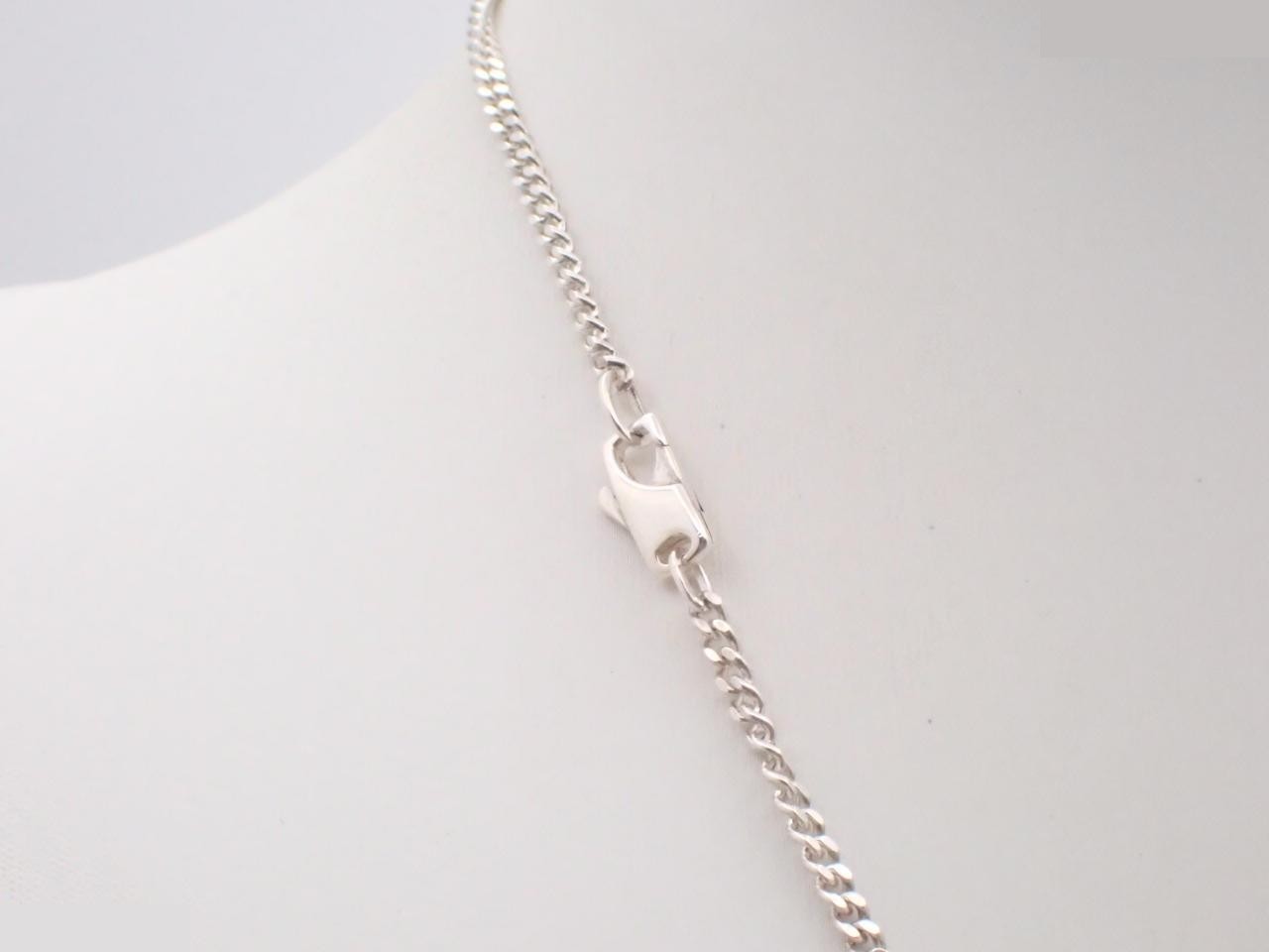 Square-cut Out G bar necklace, 925 sterling silver, 14.2g, chain approximately 50cm. — view 2