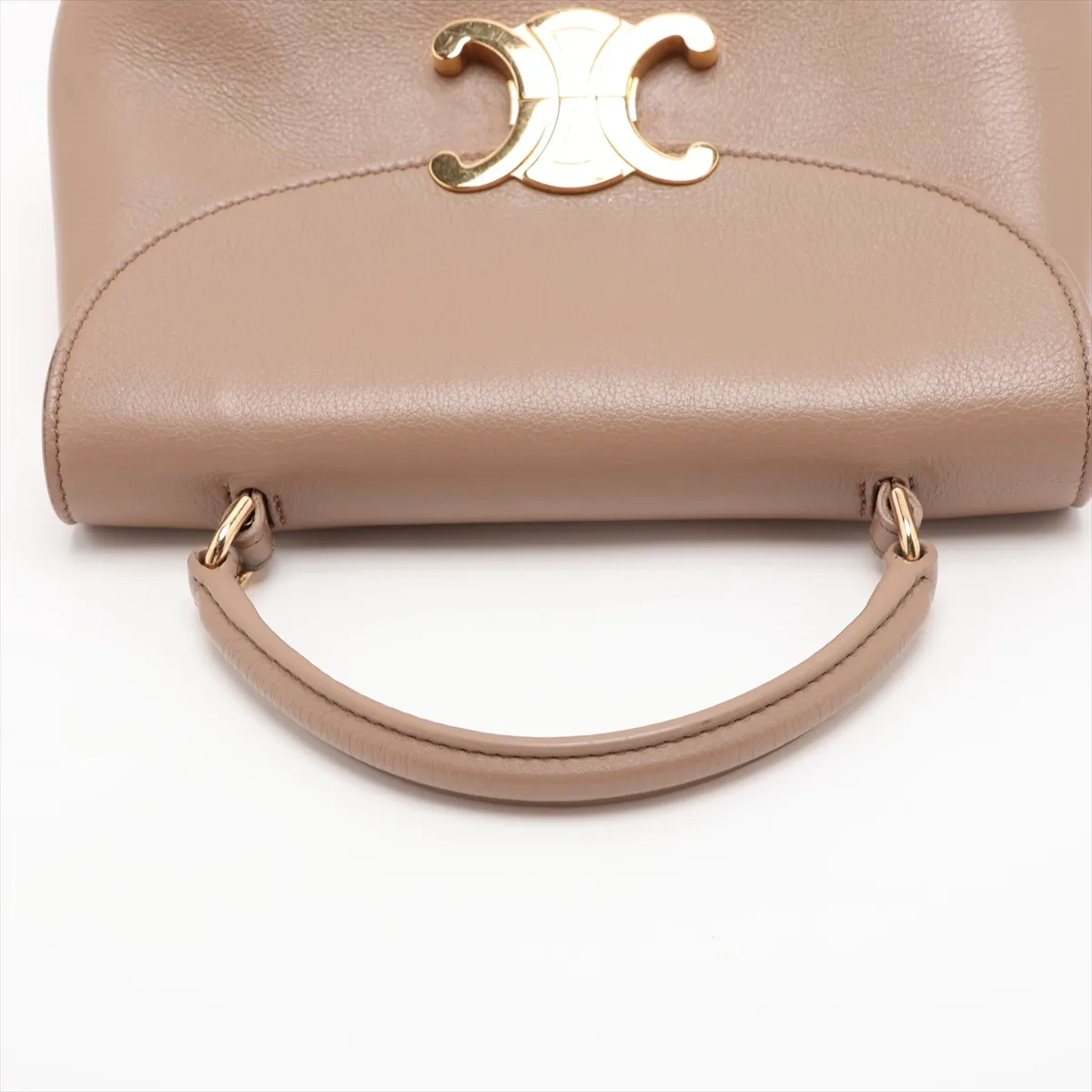 Triomphe Teen Nino Leather 2-Way Handbag, Beige — view 5