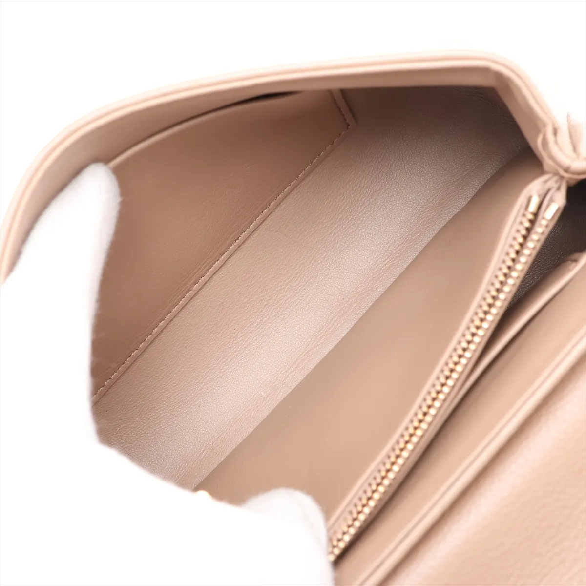 Triomphe Teen Nino Leather 2-Way Handbag, Beige — view 8