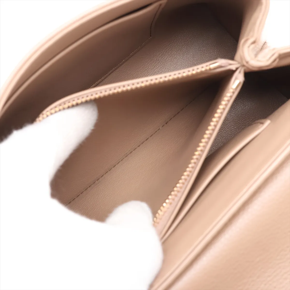 Triomphe Teen Nino Leather 2-Way Handbag, Beige — view 10