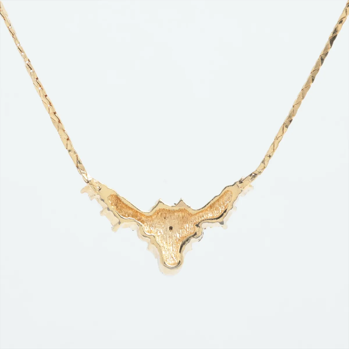 necklace, gold plated, rhinestones, and faux pearls. Shows signs of wear, — view 2