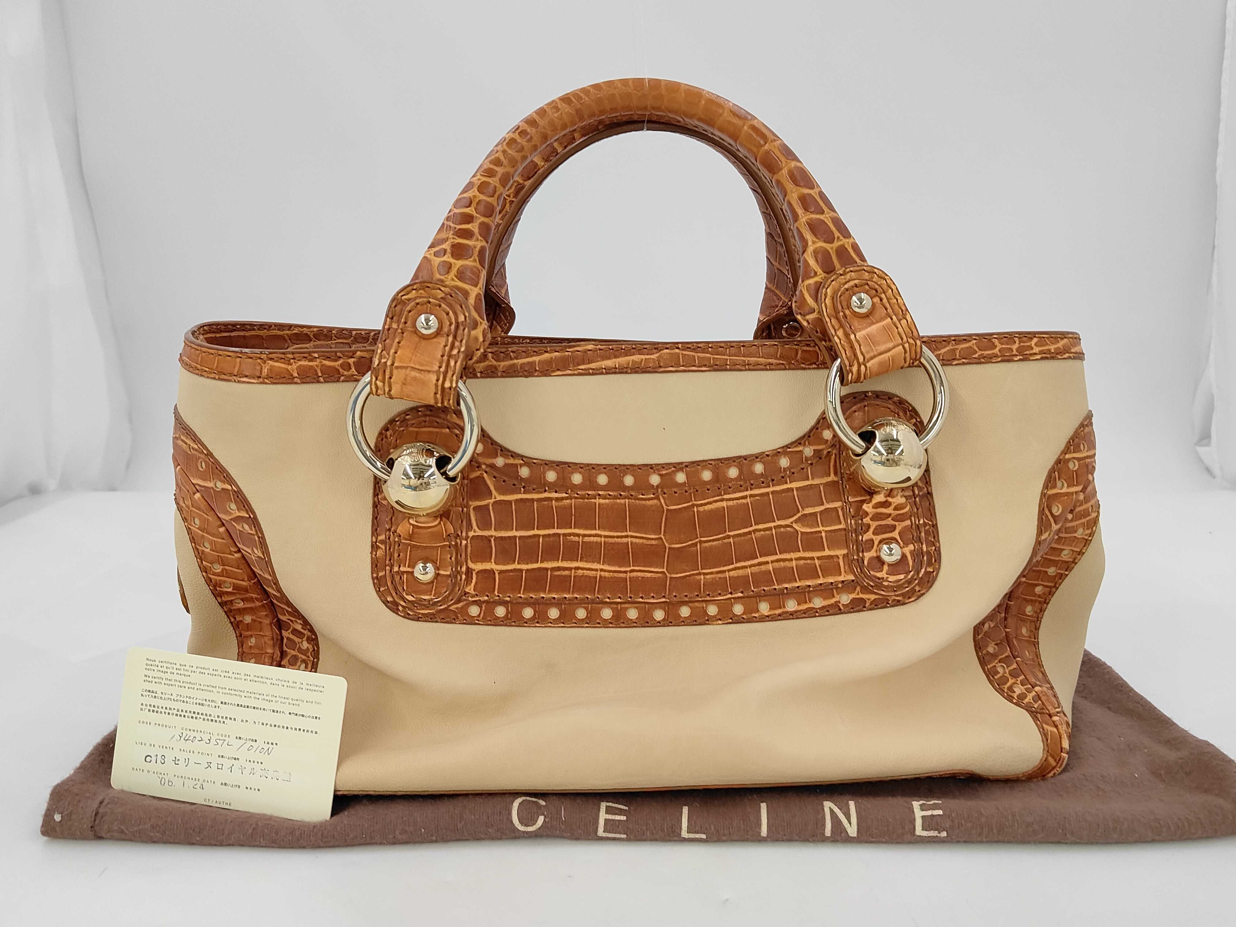 Boogie Leather Crocodile Pattern Handbag