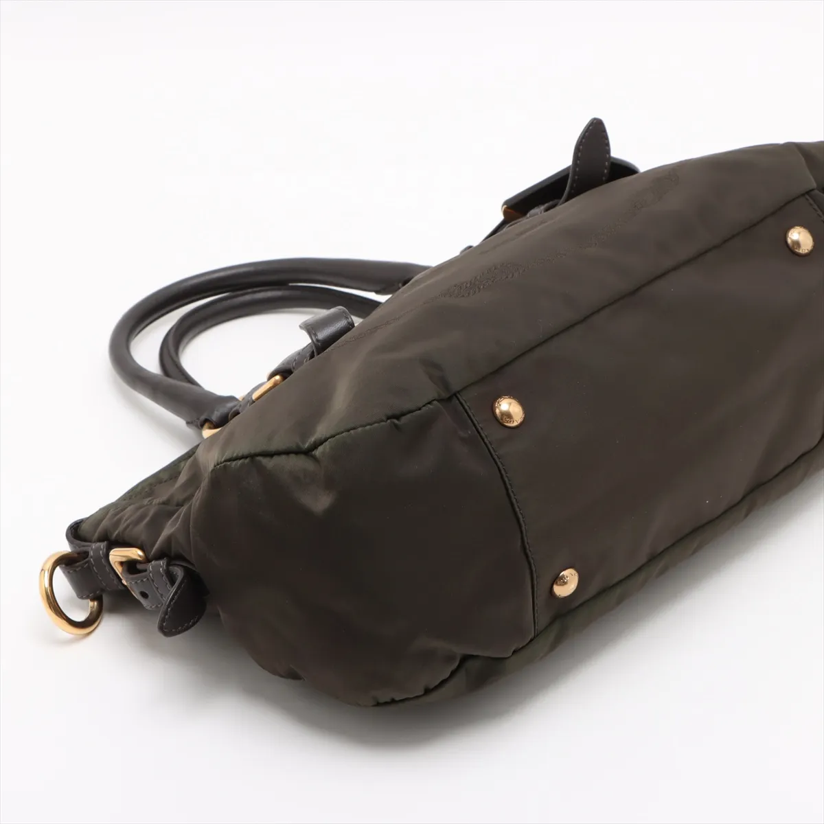 Nylon x Leather 2WAY Handbag Green BN2002 Bearer Guarantee — view 4