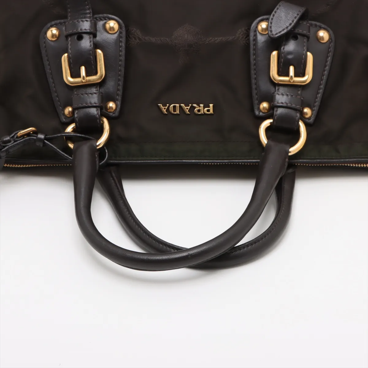 Nylon x Leather 2WAY Handbag Green BN2002 Bearer Guarantee — view 5