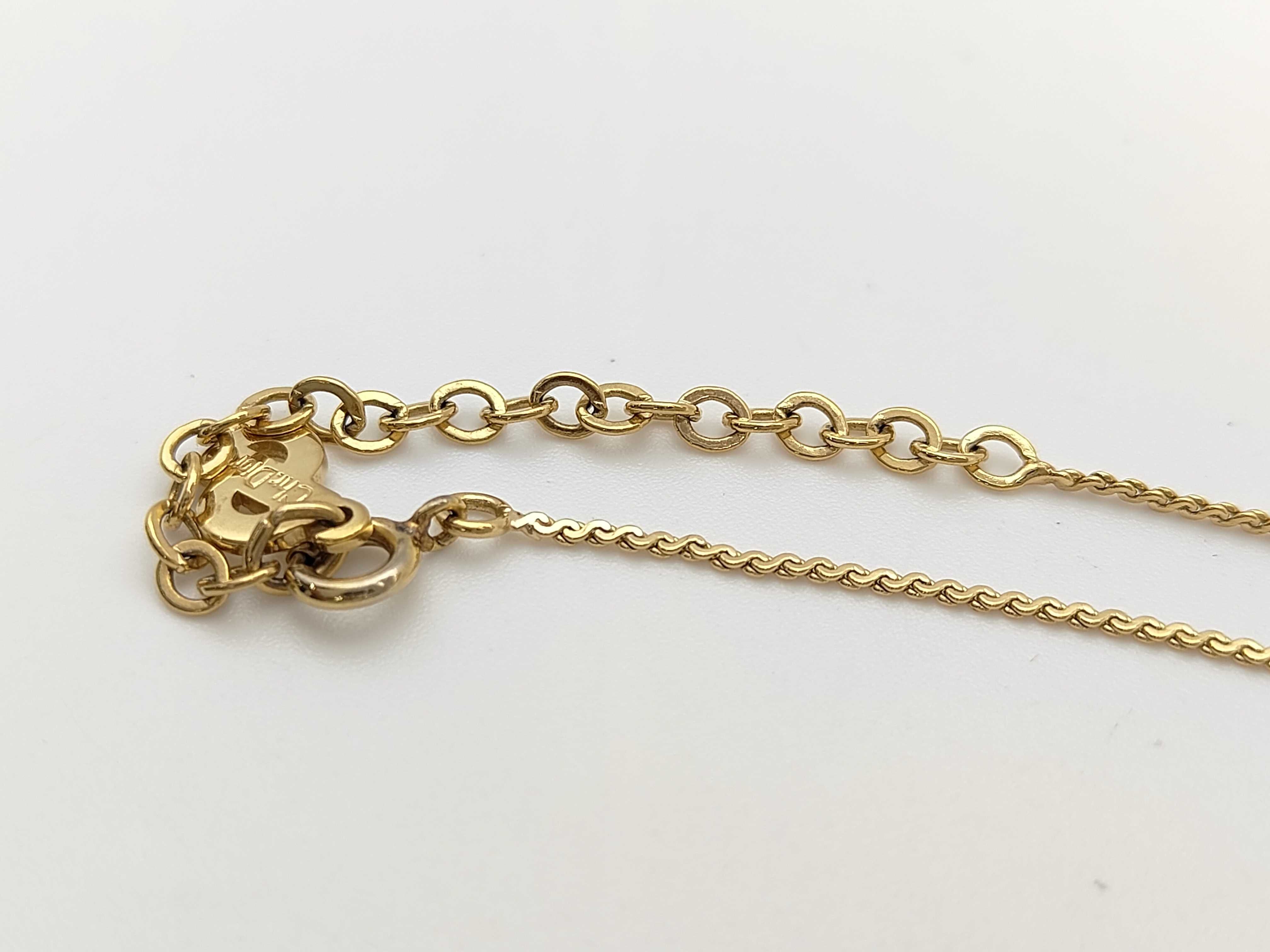 Christian CD Rhinestone Logo Motif Gold Necklace — view 6