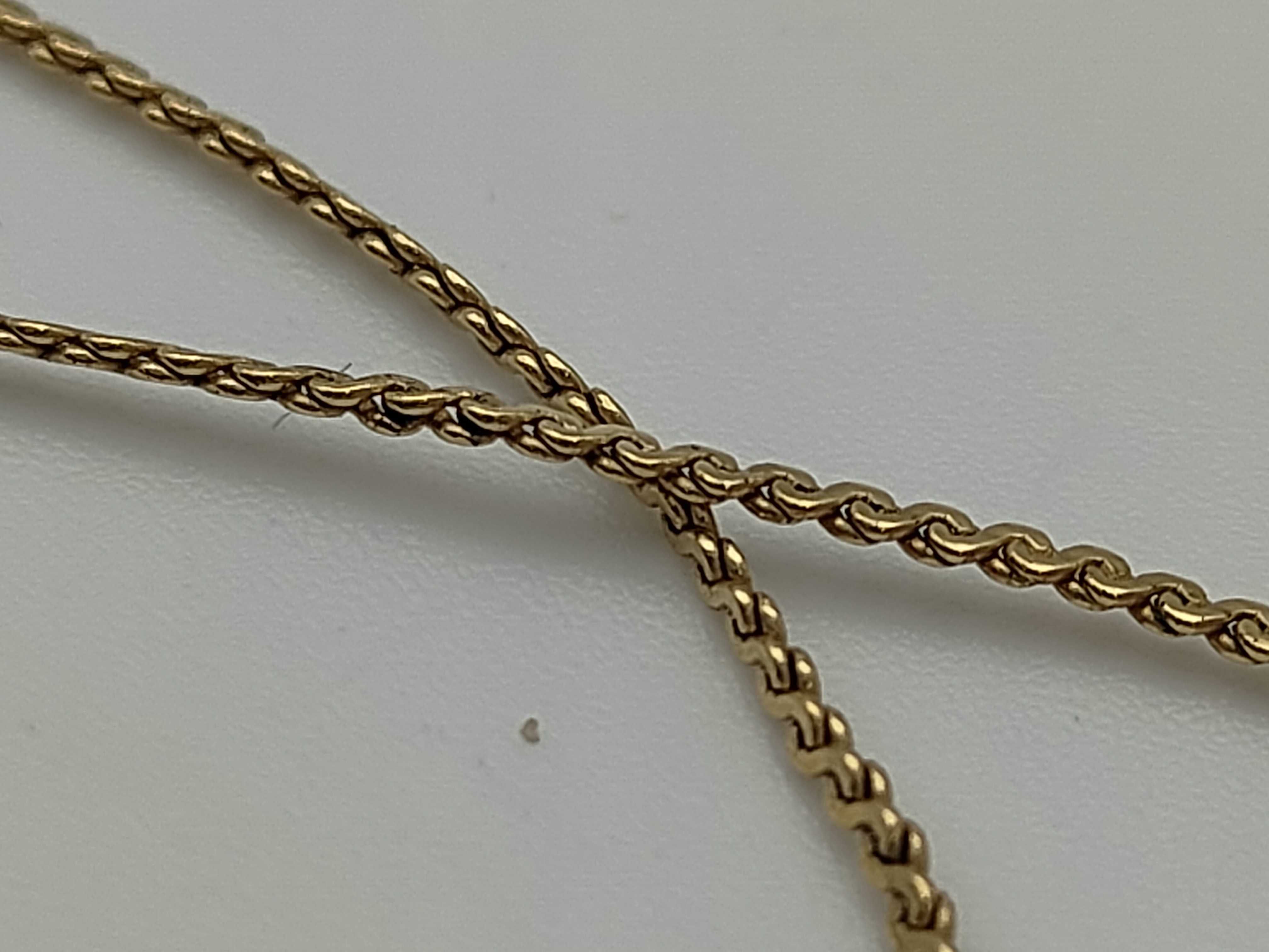 Christian CD Rhinestone Logo Motif Gold Necklace — view 8