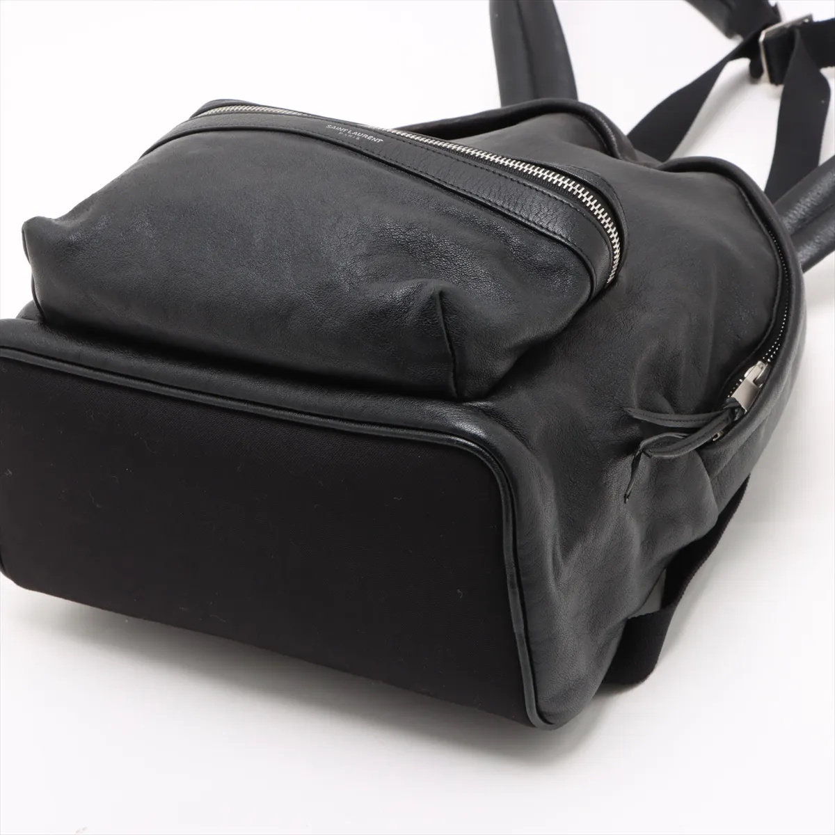 City Canvas x Leather Backpack/Rucksack Black 462807 — view 3