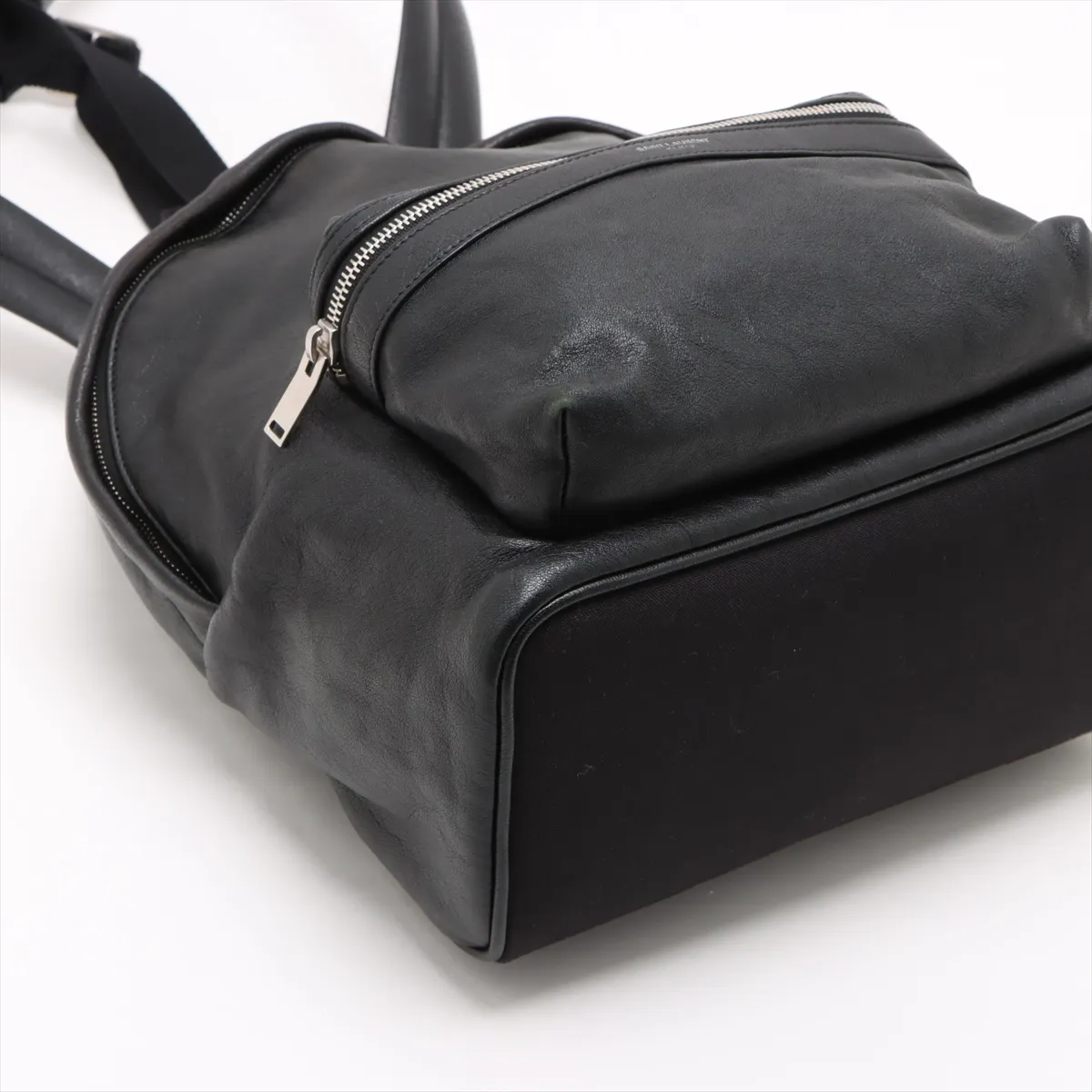 City Canvas x Leather Backpack/Rucksack Black 462807 — view 4
