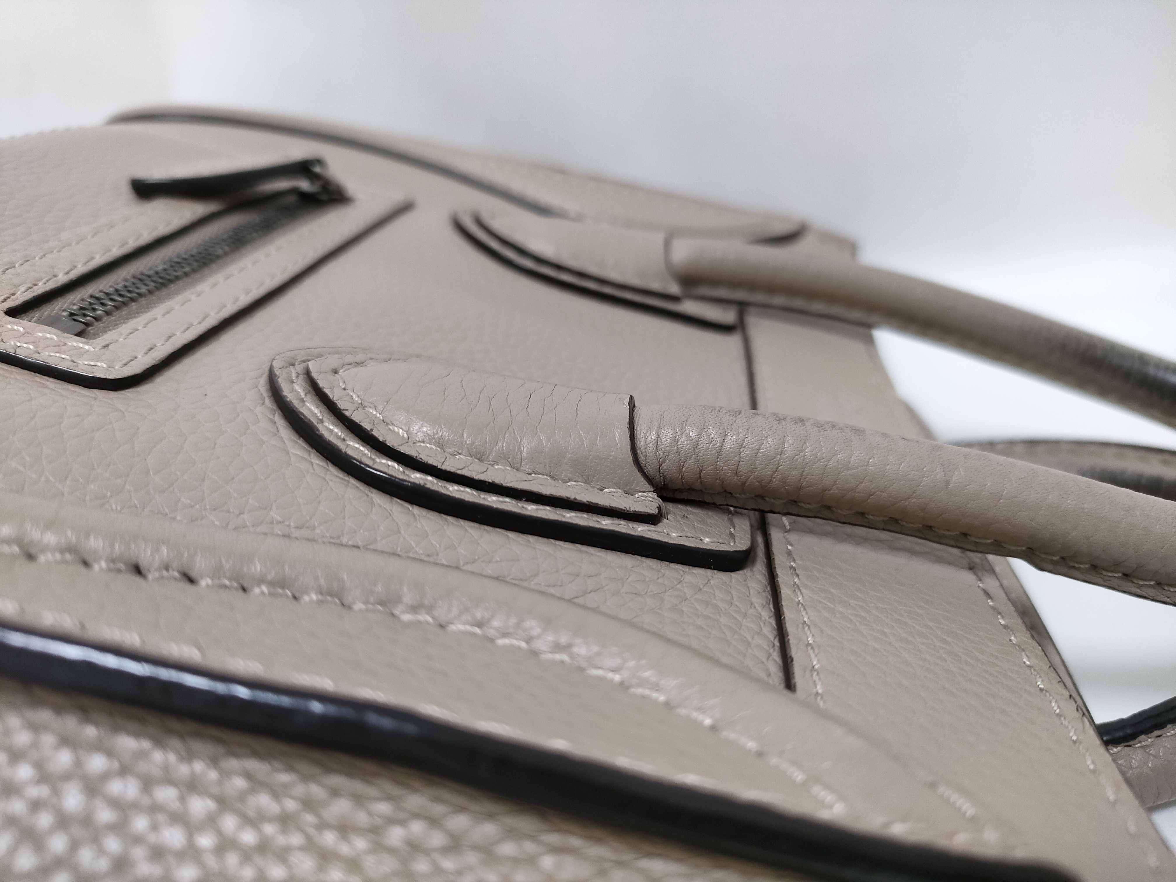 Luggage Nano Shopper Leather 2-Way Handbag, Beige — view 5