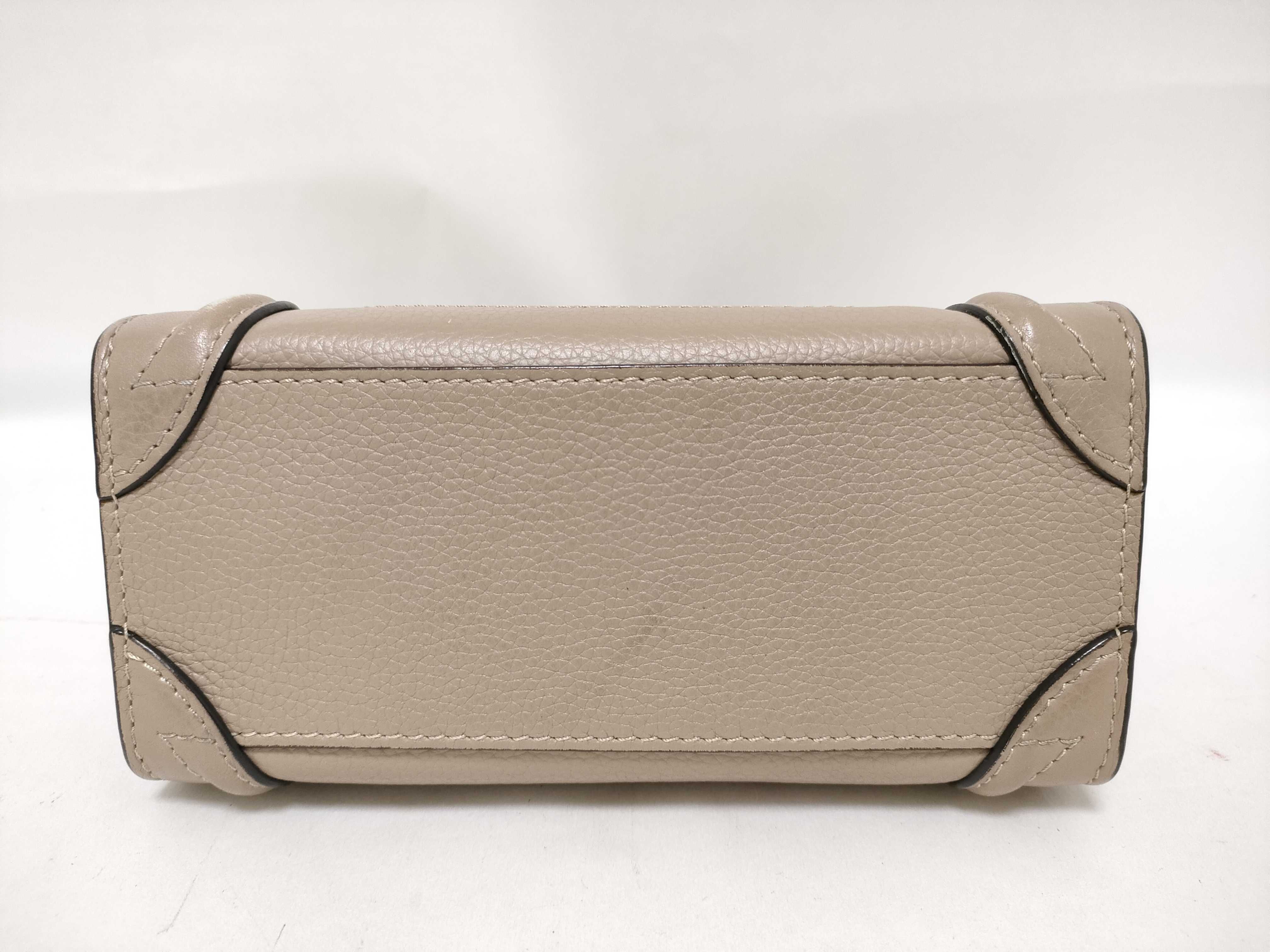 Luggage Nano Shopper Leather 2-Way Handbag, Beige — view 7