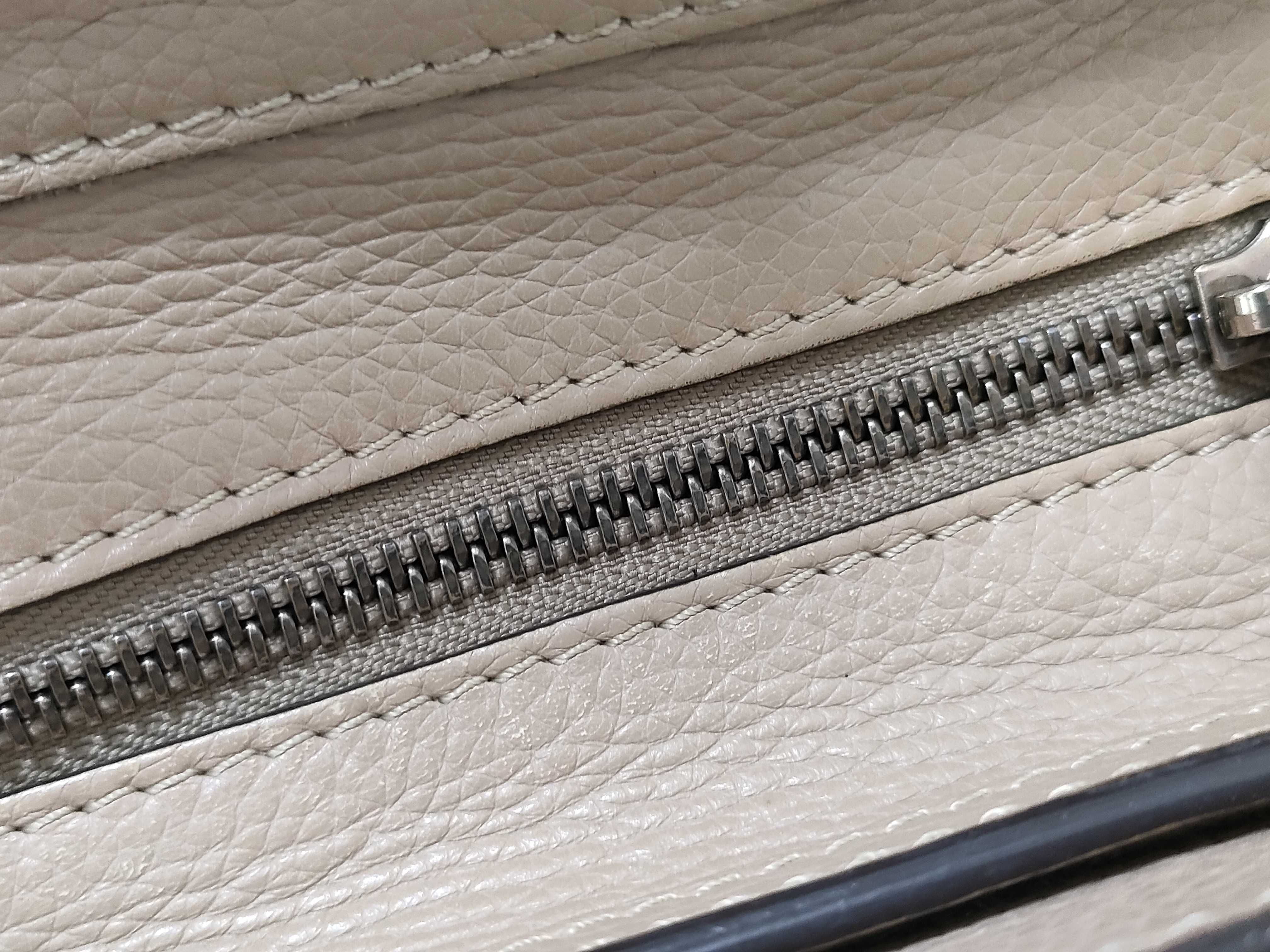 Luggage Nano Shopper Leather 2-Way Handbag, Beige — view 8