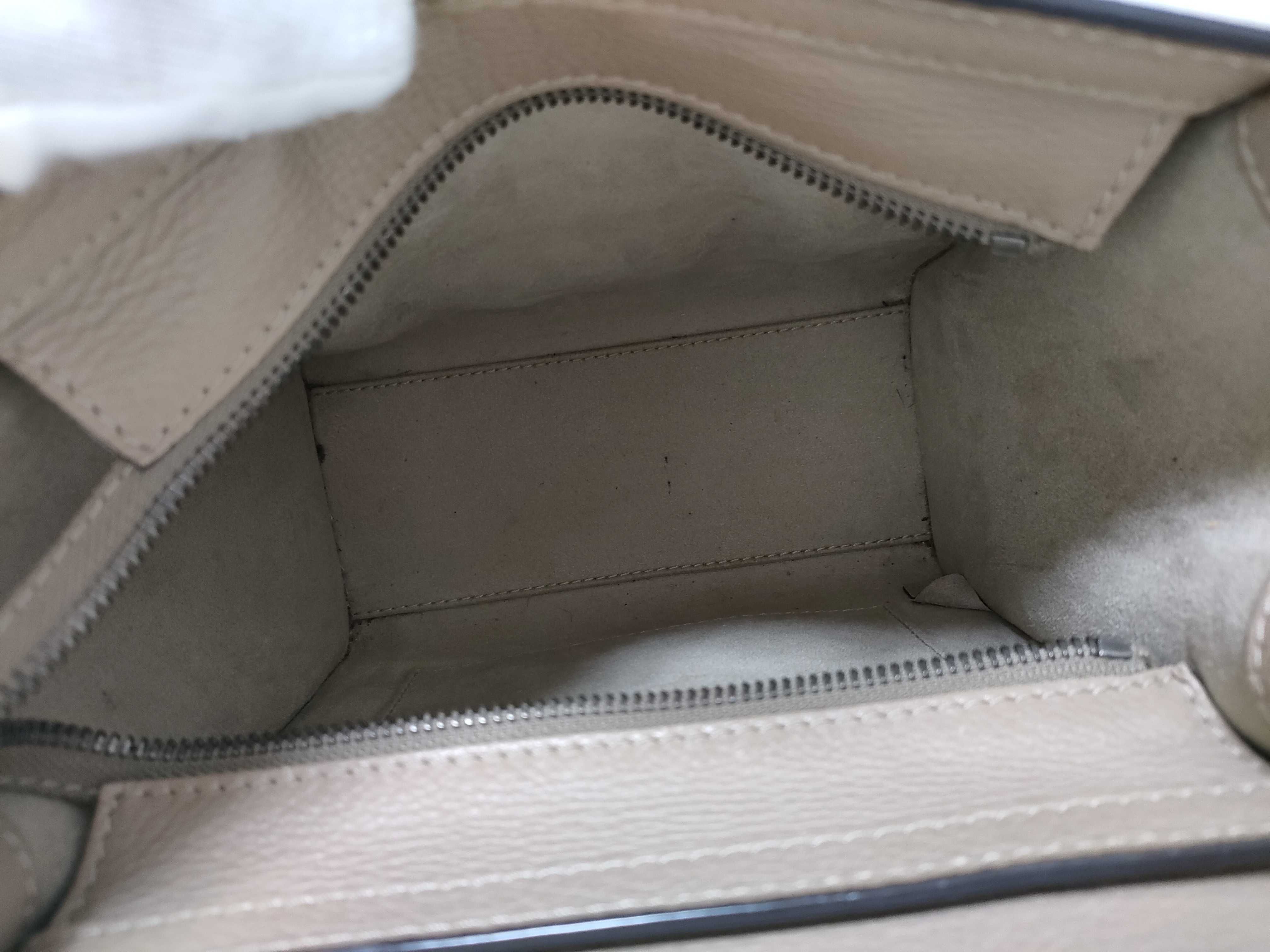 Luggage Nano Shopper Leather 2-Way Handbag, Beige — view 10