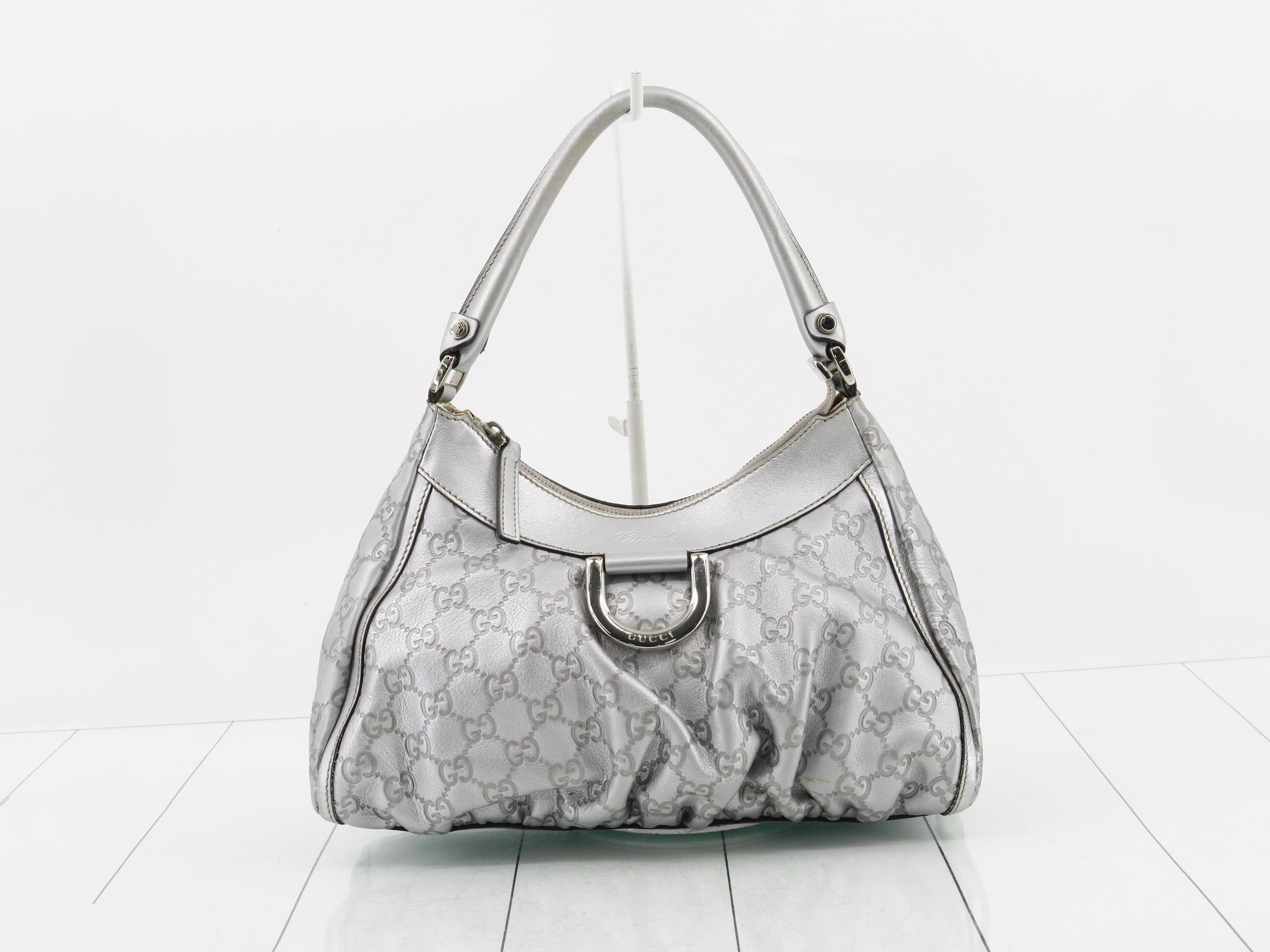 Guccissima Abbey One-Shoulder Bag, Silver