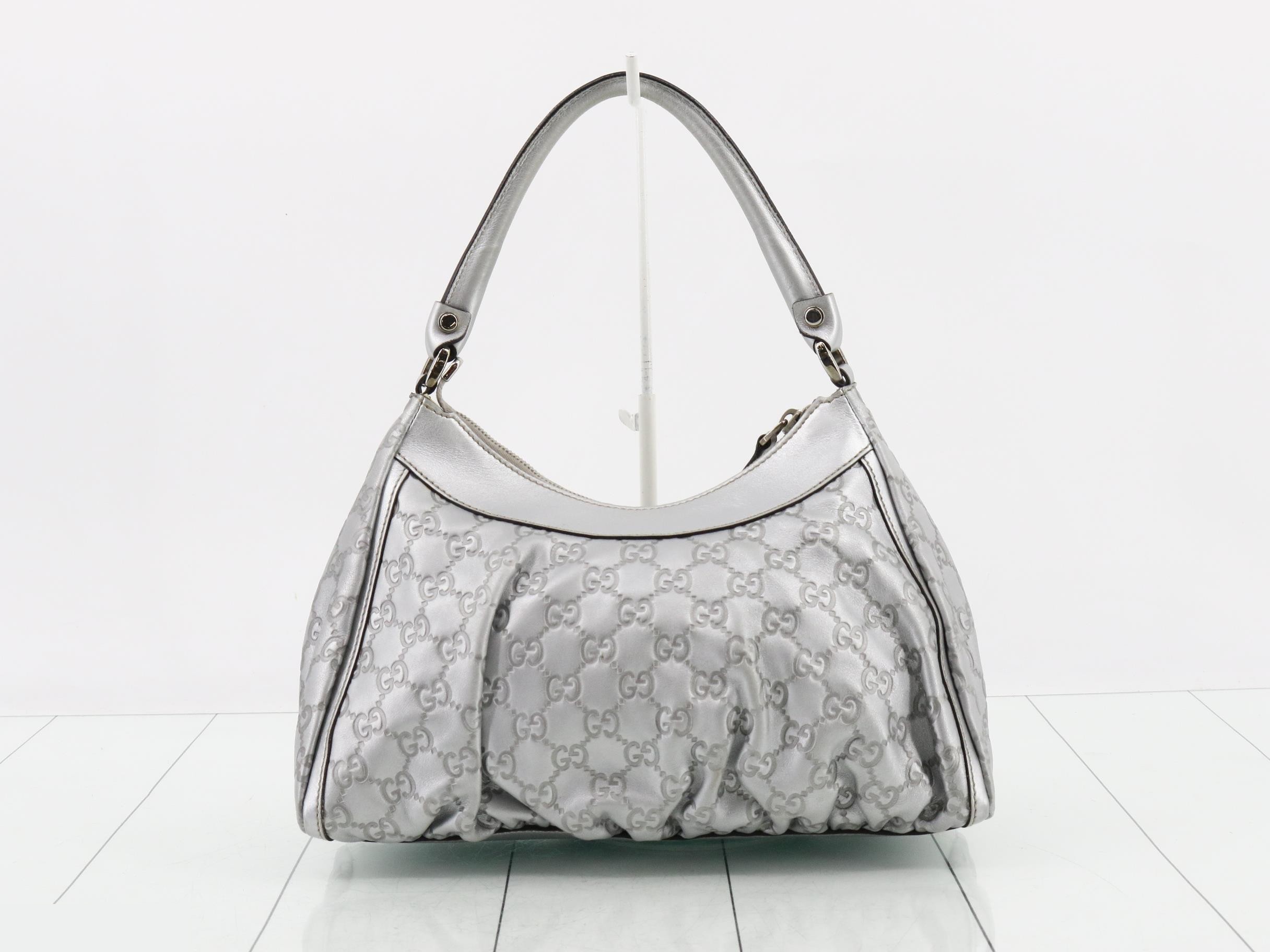 Guccissima Abbey One-Shoulder Bag, Silver — view 2