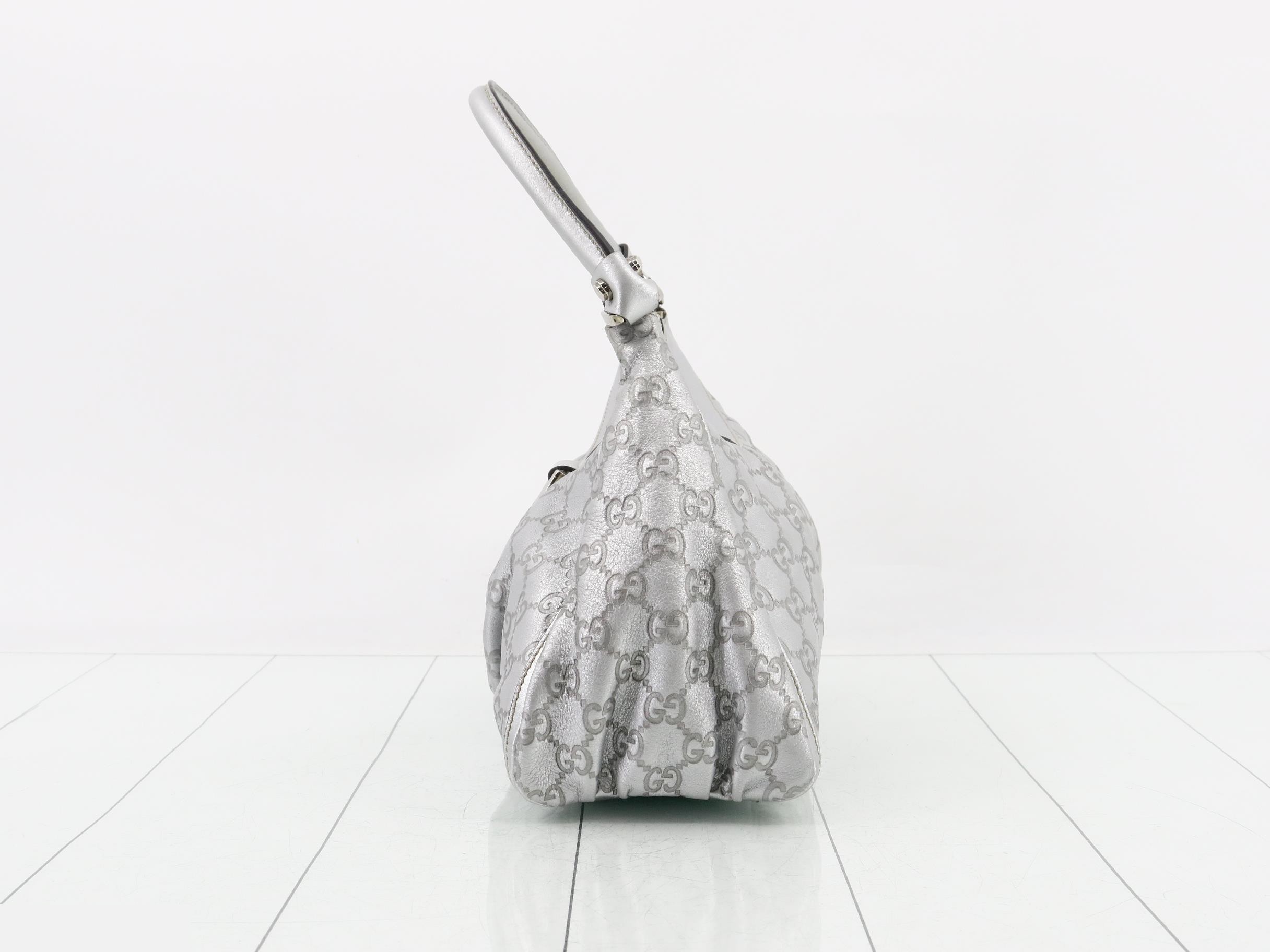 Guccissima Abbey One-Shoulder Bag, Silver — view 3