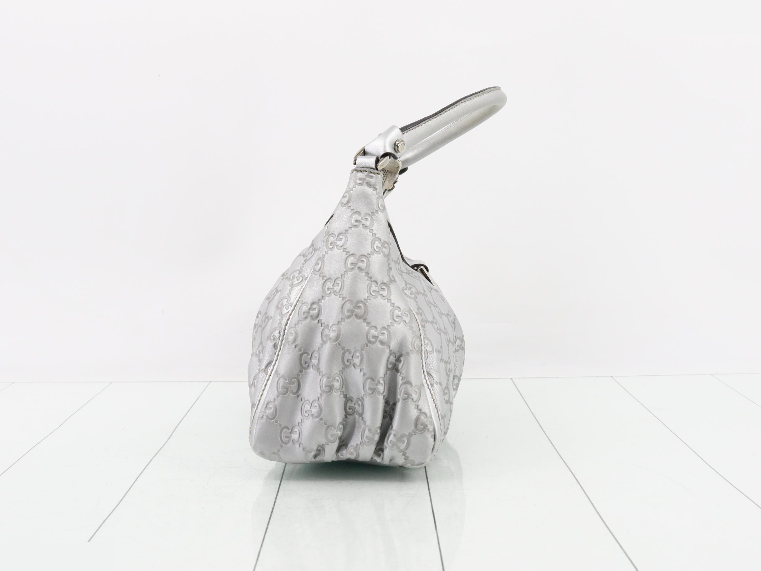 Guccissima Abbey One-Shoulder Bag, Silver — view 4