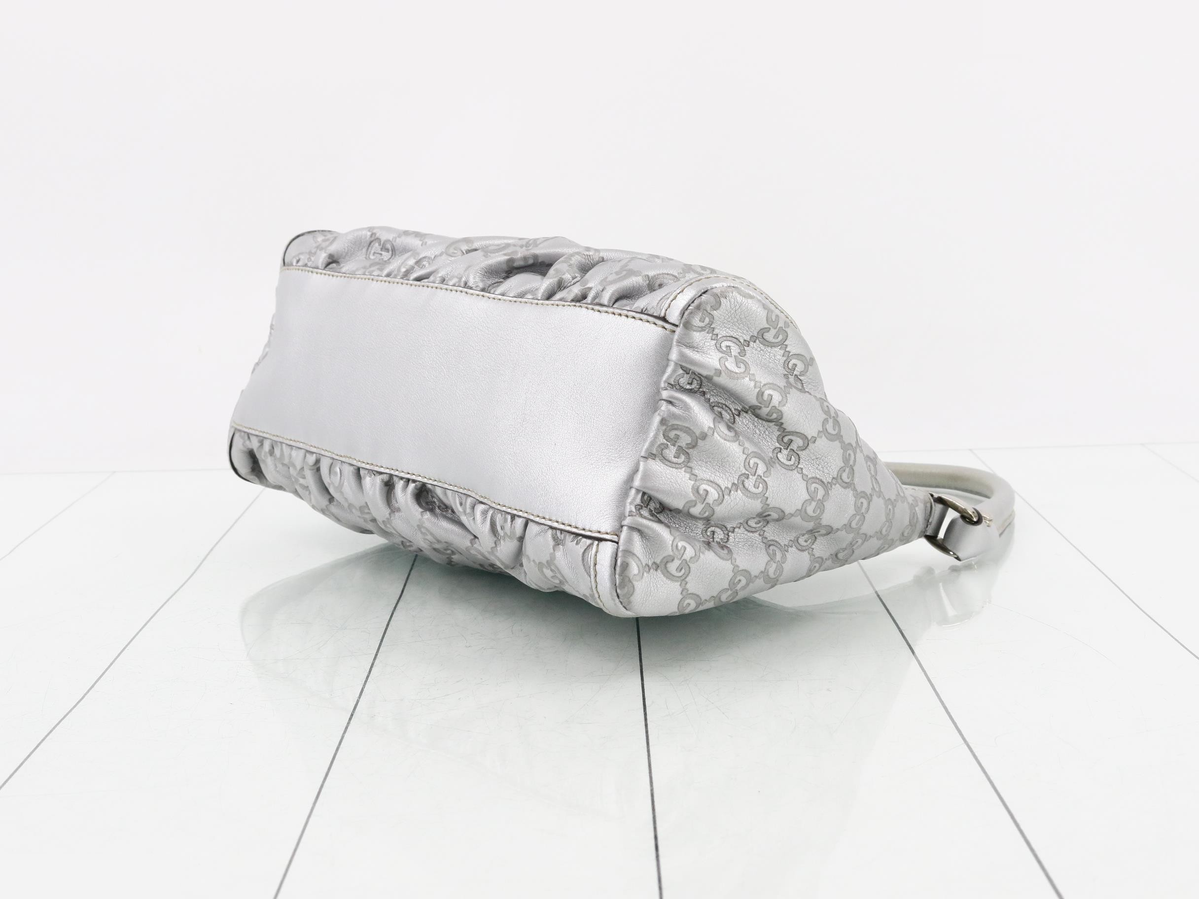 Guccissima Abbey One-Shoulder Bag, Silver — view 6