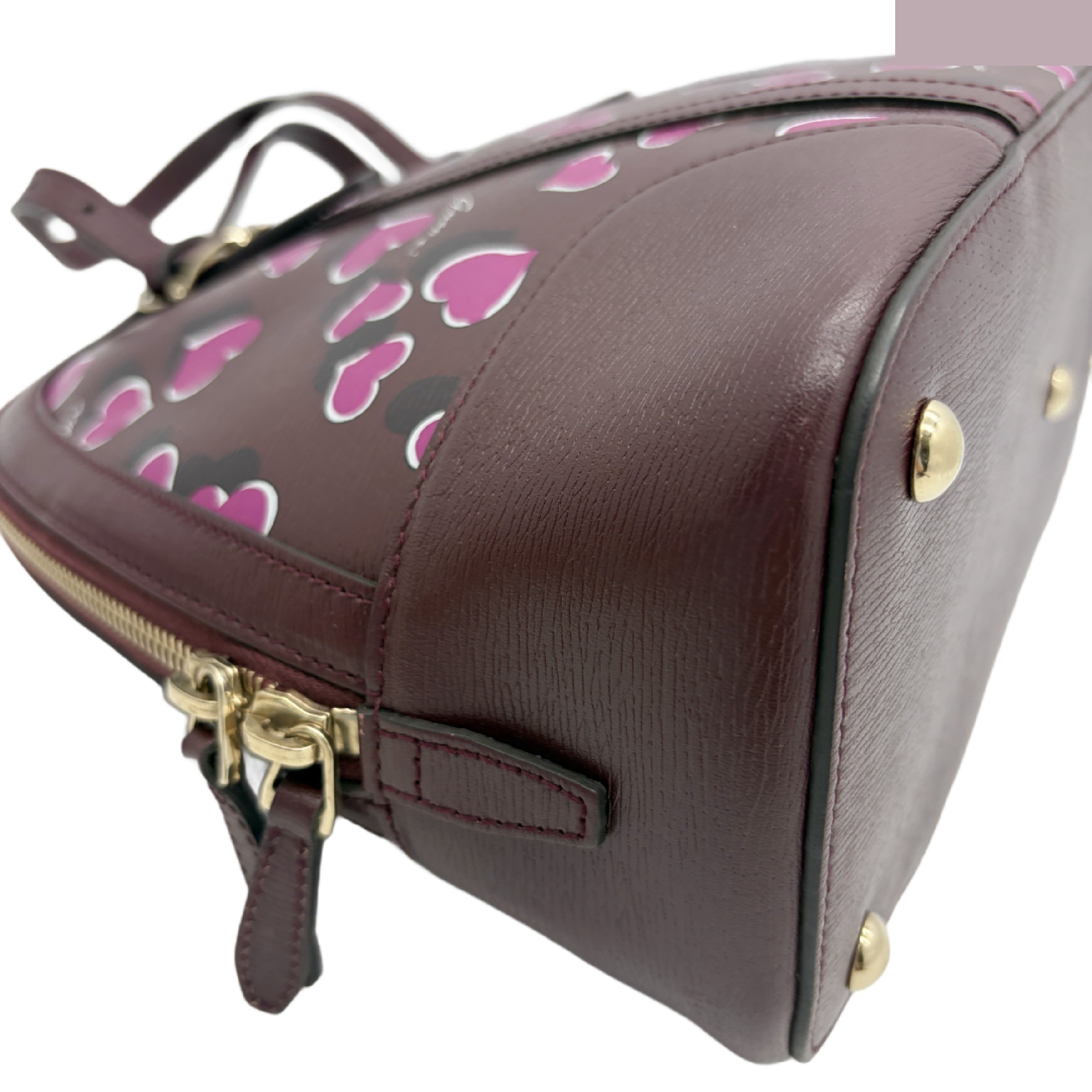 Heartbeat Leather Dome Satchel 2-Way Shoulder Bag — view 4