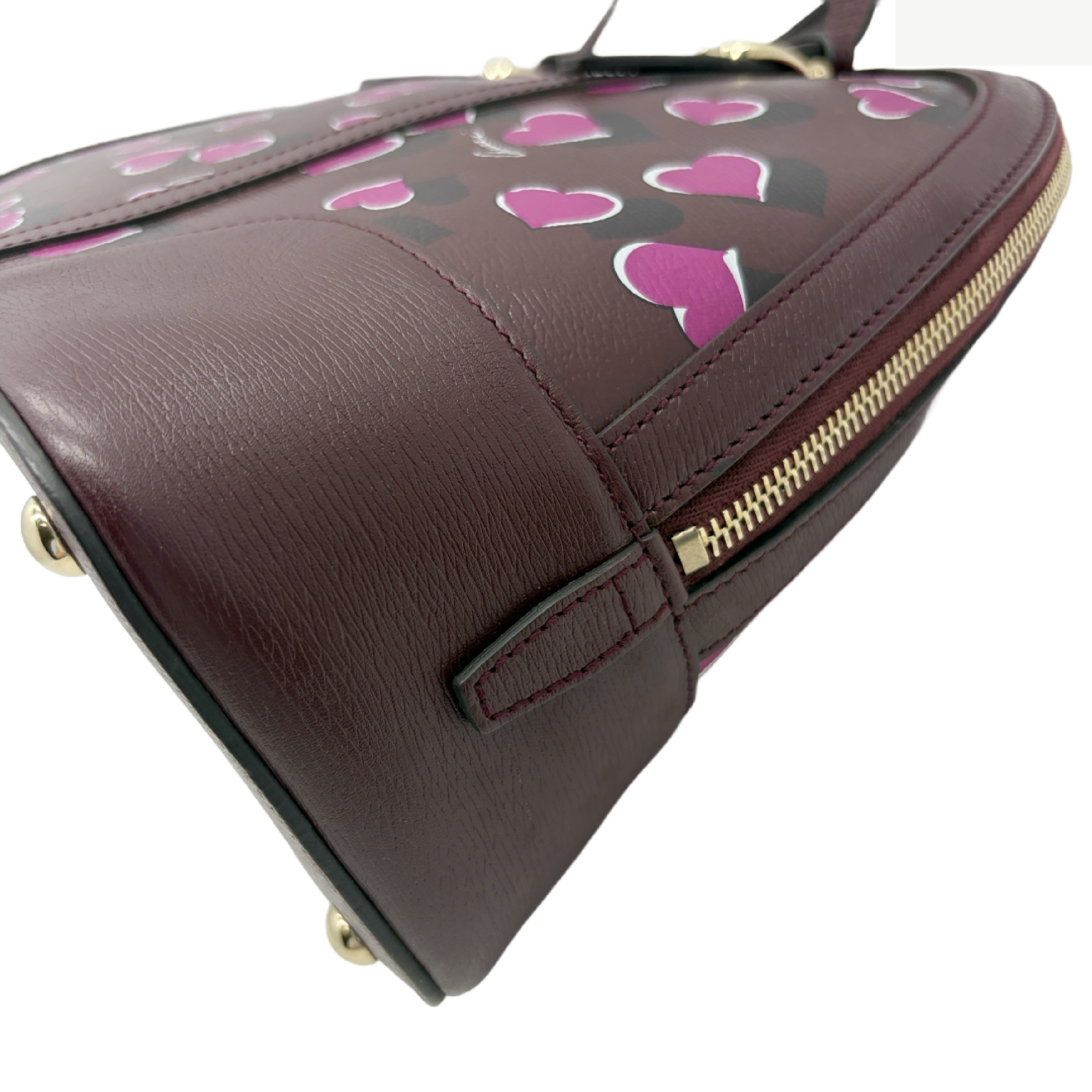 Heartbeat Leather Dome Satchel 2-Way Shoulder Bag — view 6