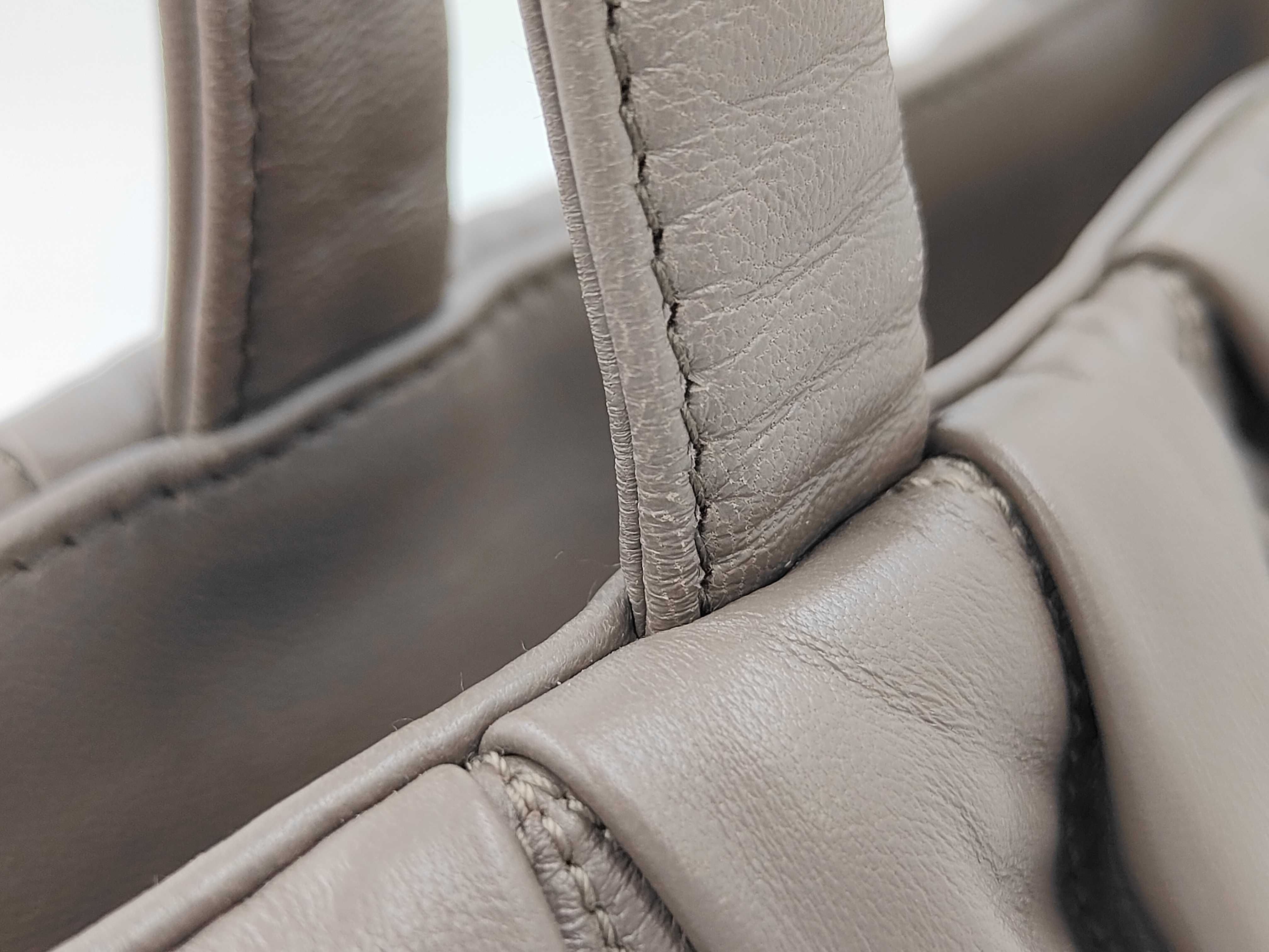 Matelassé Grey 2-Way Handbag with Shoulder Strap (Shoulder Bag) — view 4