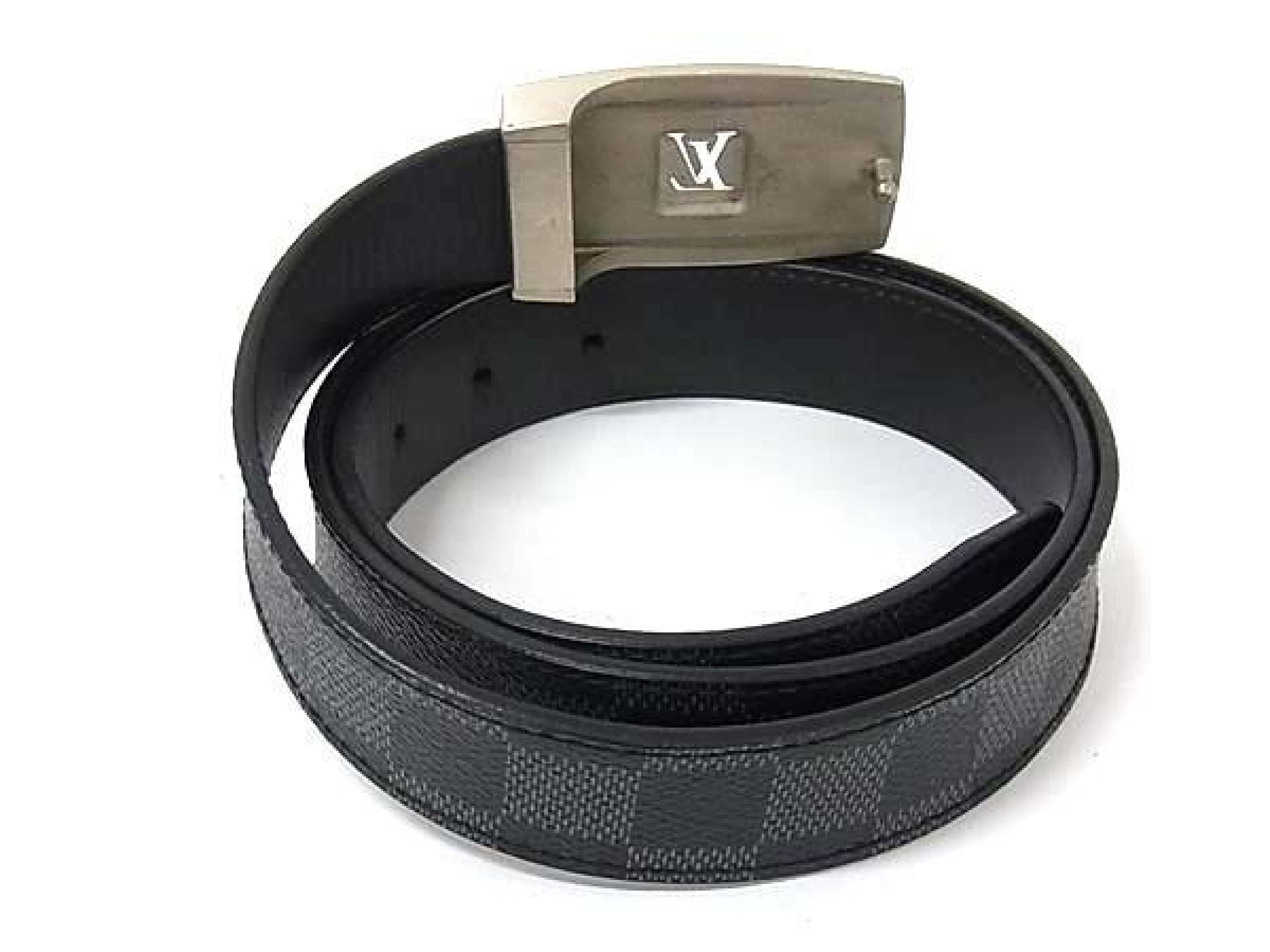 M9638 Damier Graphite Belt, LV Cut, Silver Hardware, Size 90/36, Black (HC3517) — view 2