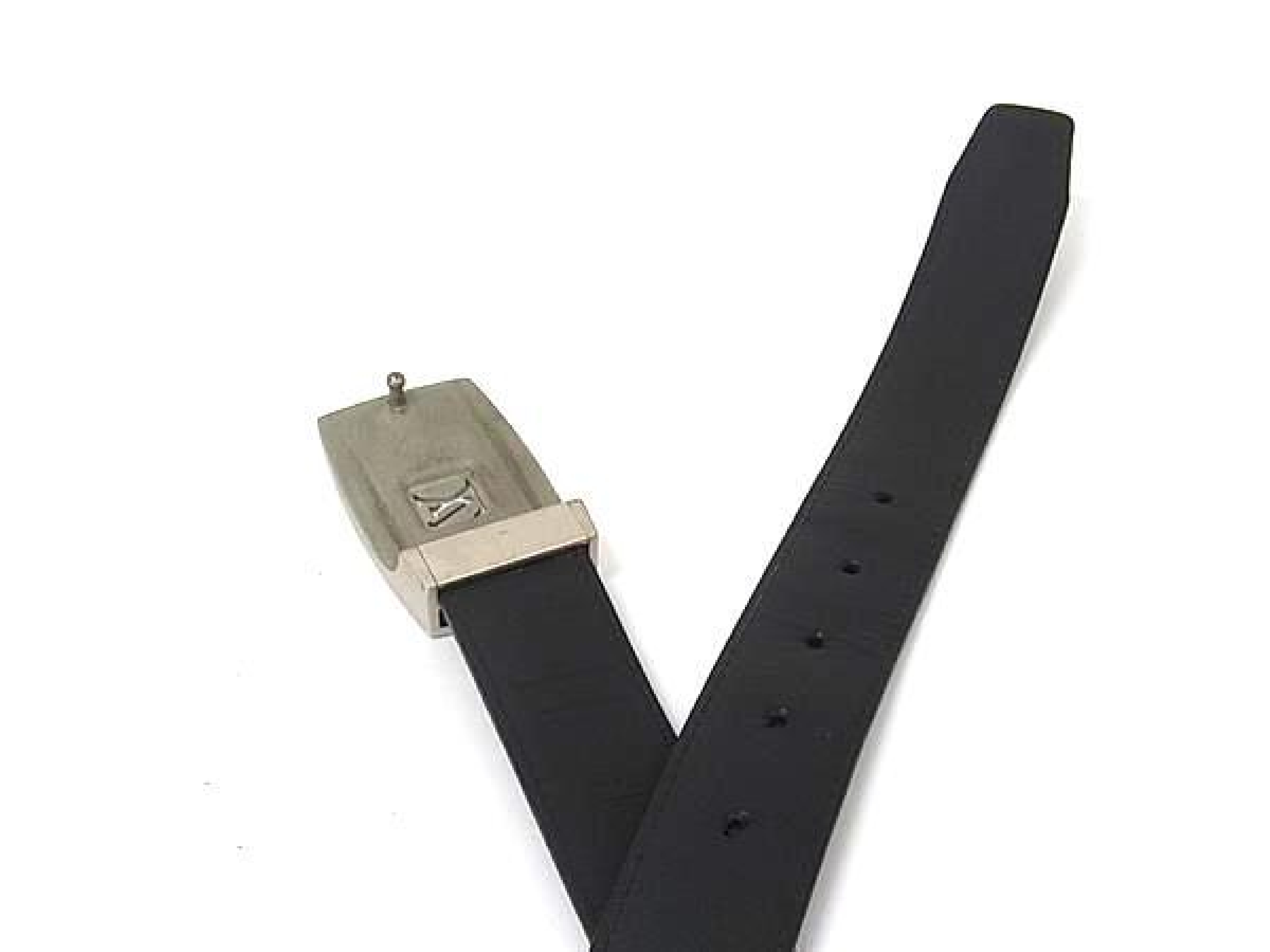 M9638 Damier Graphite Belt, LV Cut, Silver Hardware, Size 90/36, Black (HC3517) — view 3