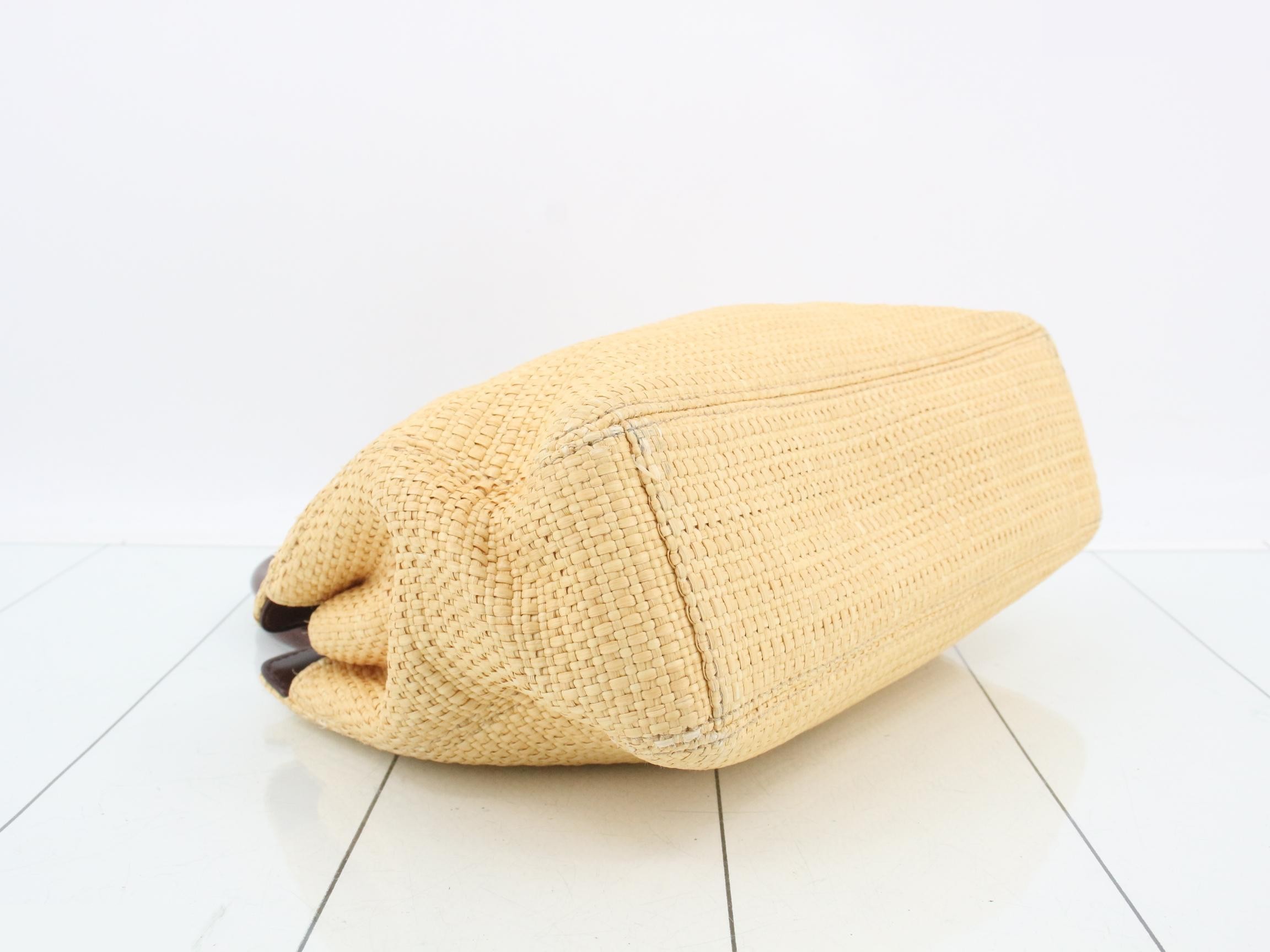 Strawwood basket bag with handle — view 5