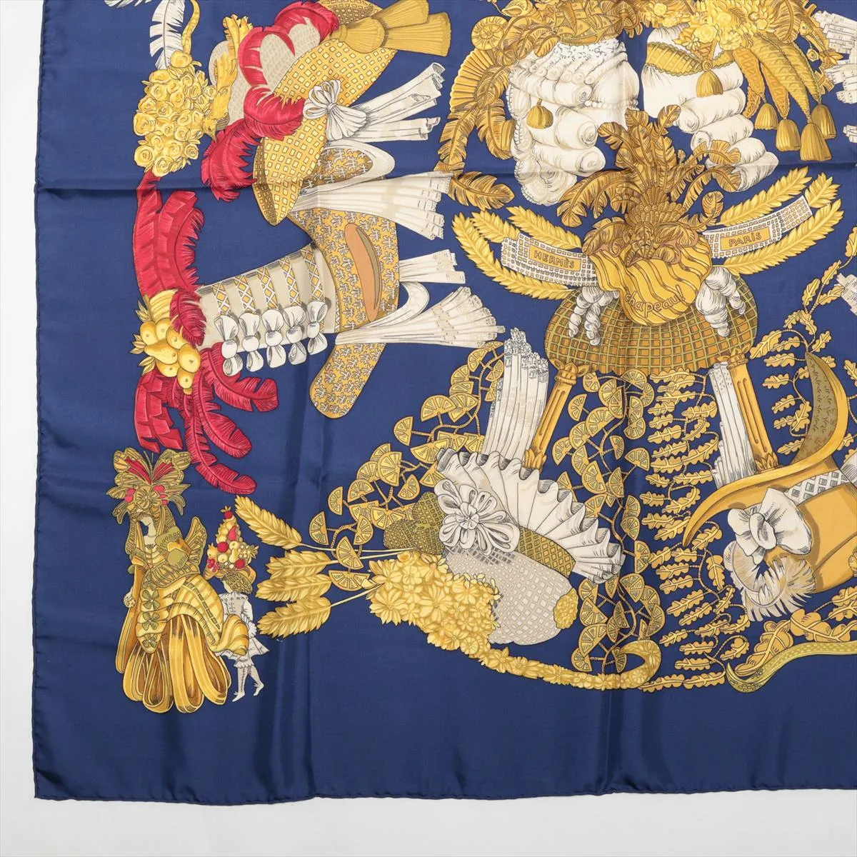 Carre 90 chapeau hat scarf silk navy — view 5