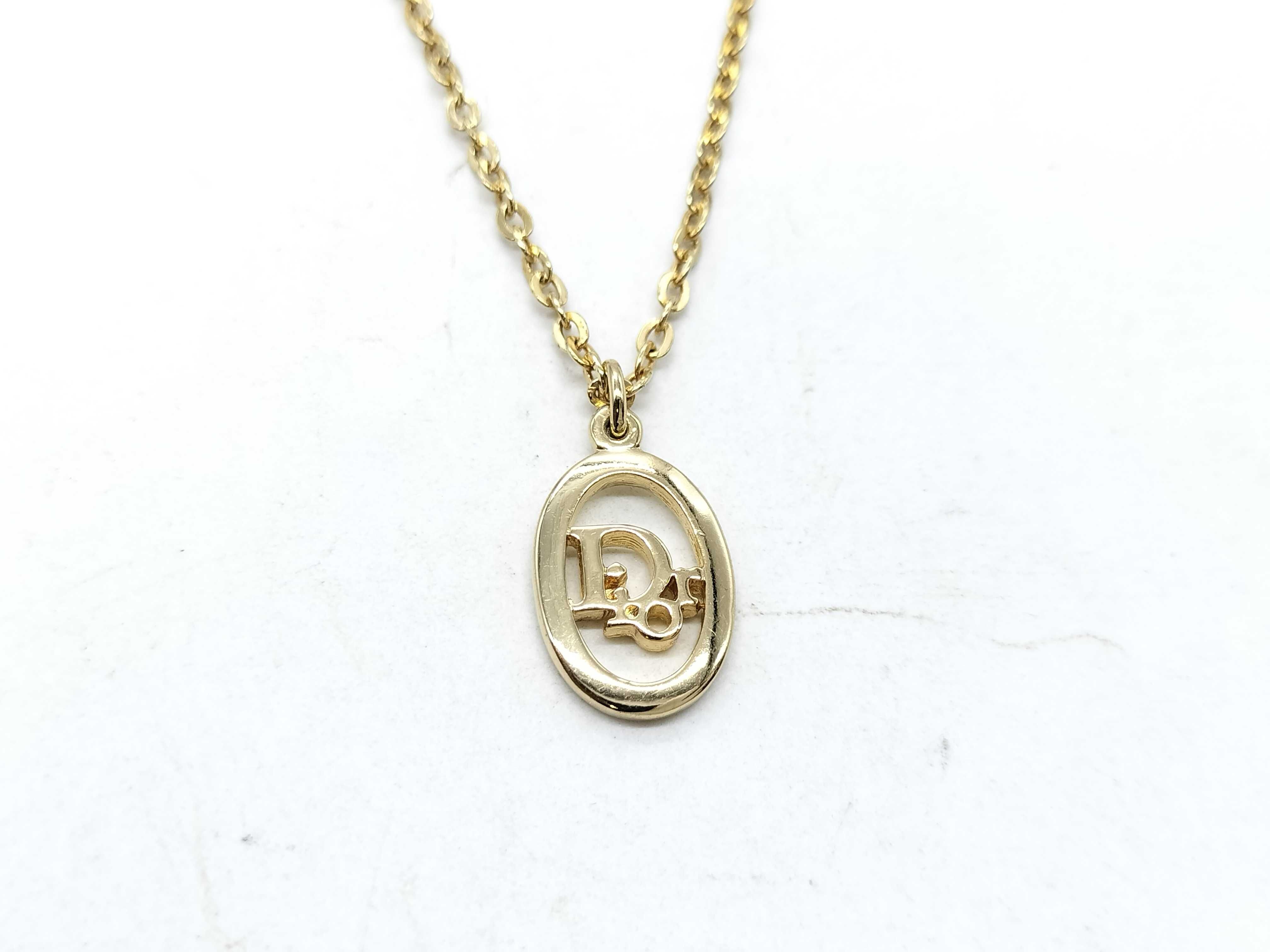 CD Logo Necklace, Gold Color Necklace