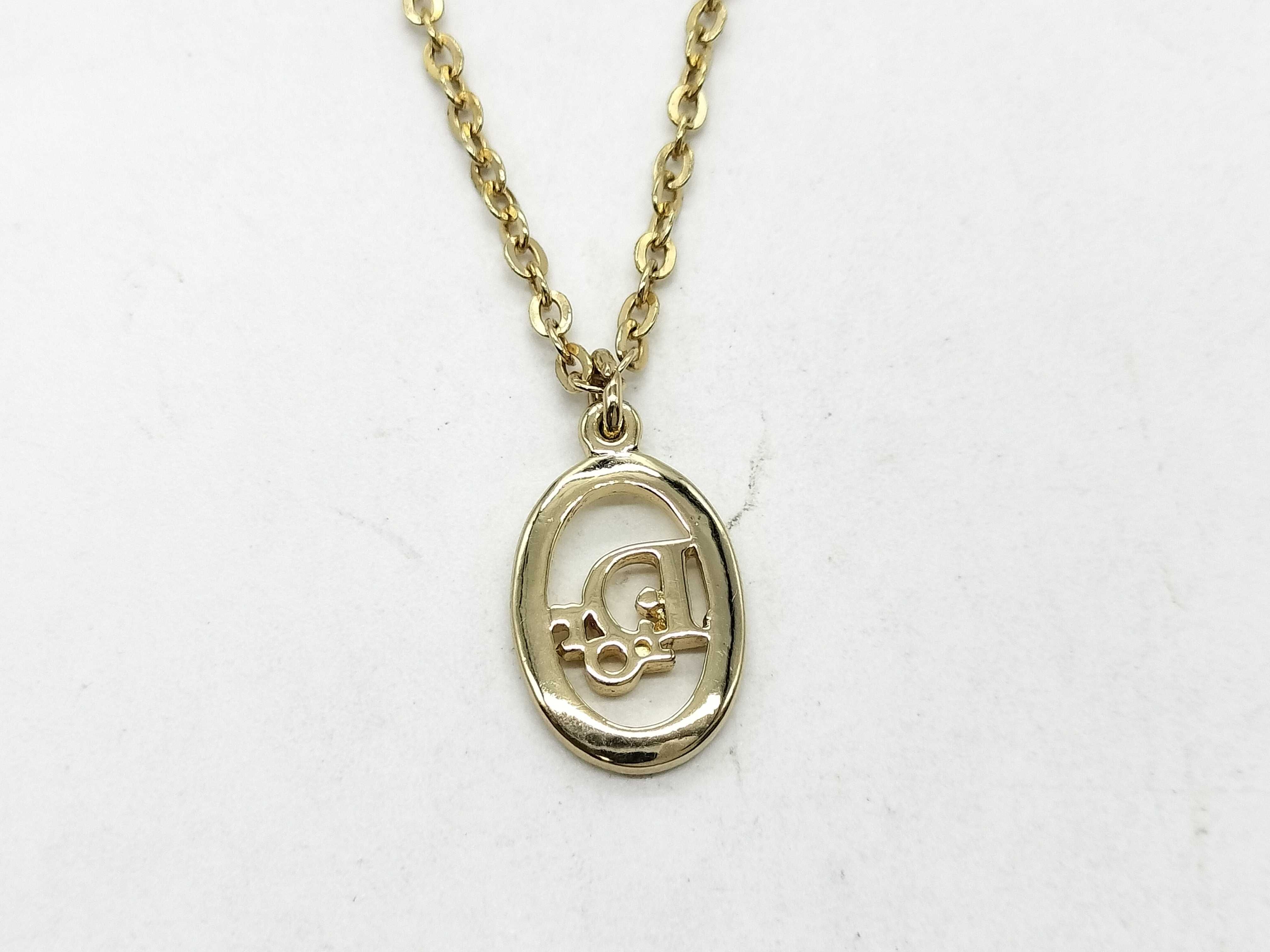 CD Logo Necklace, Gold Color Necklace — view 2