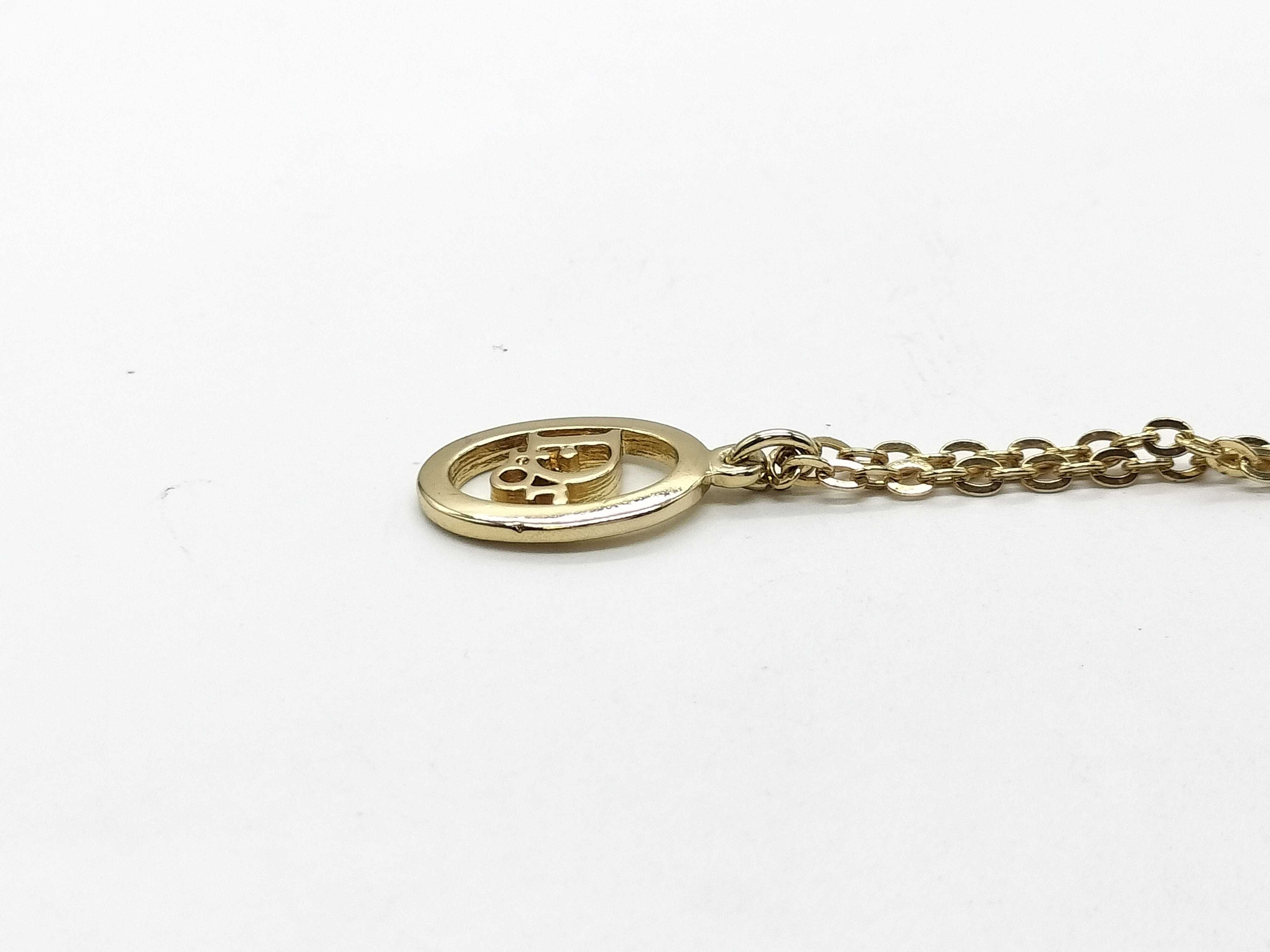 CD Logo Necklace, Gold Color Necklace — view 3