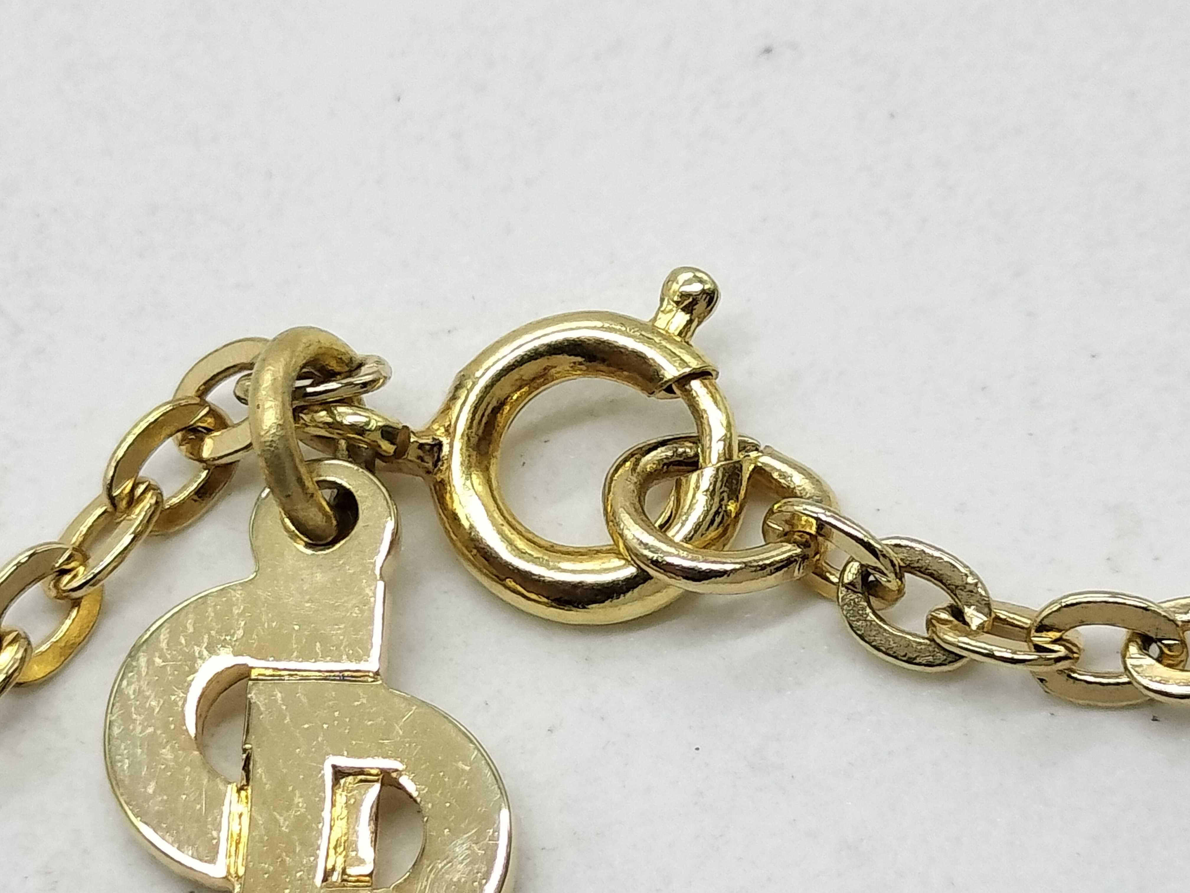 CD Logo Necklace, Gold Color Necklace — view 4