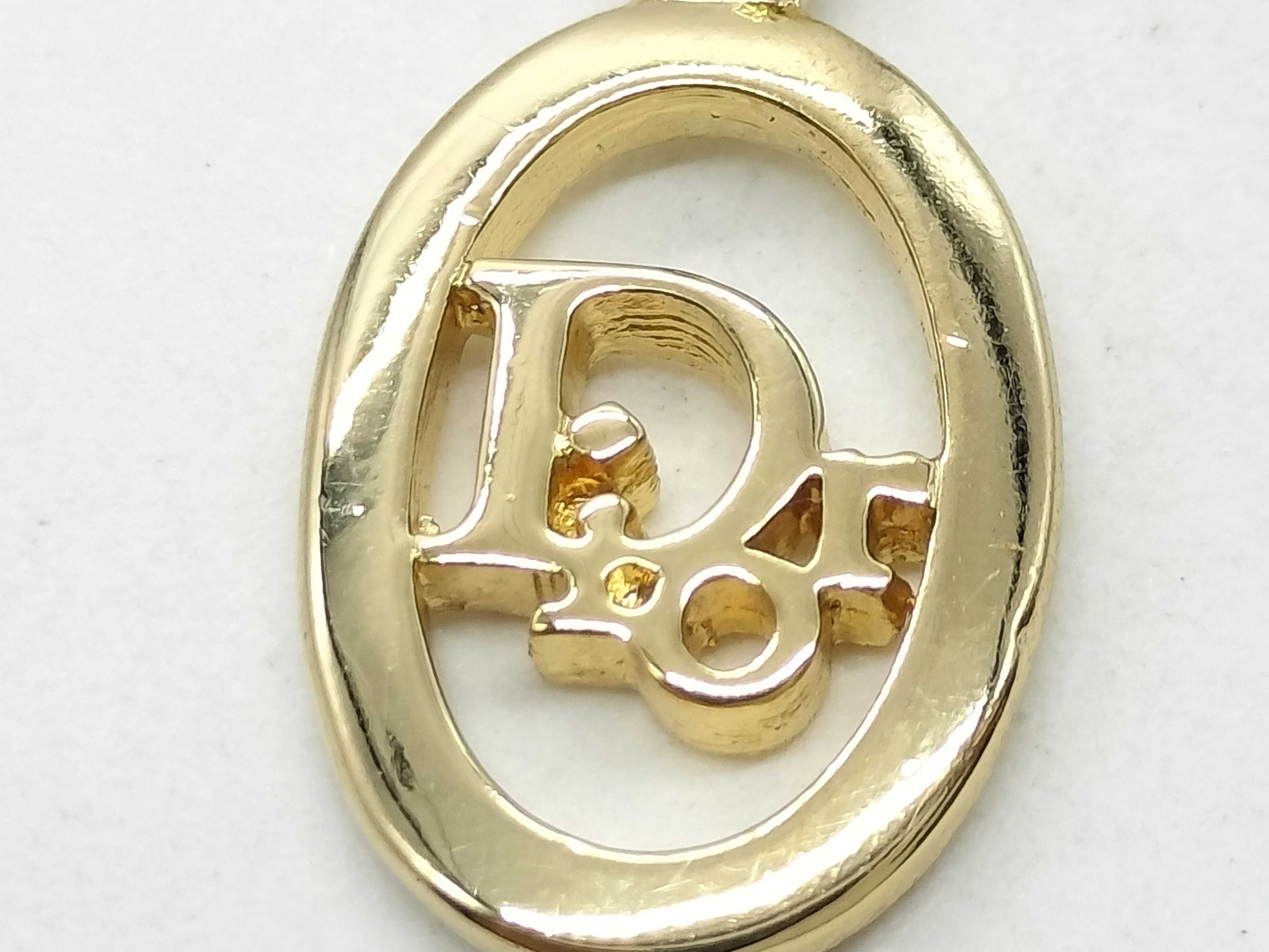 CD Logo Necklace, Gold Color Necklace — view 7